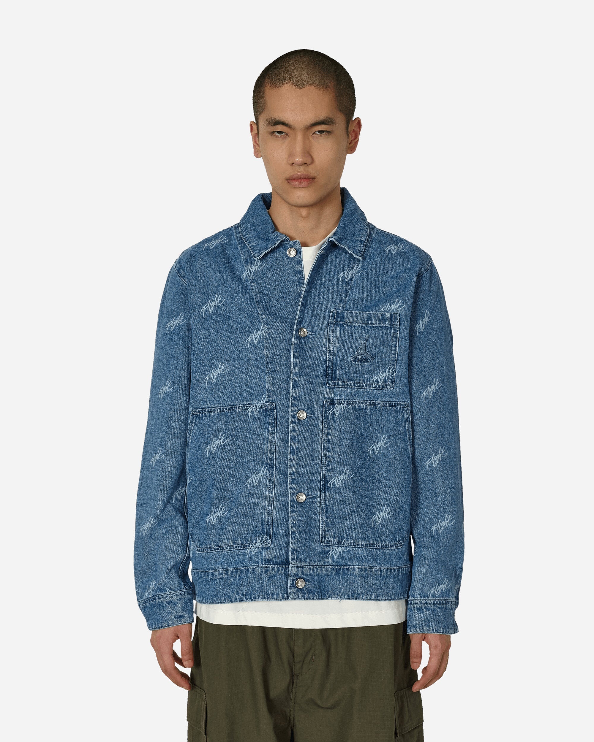Jordan Flight Heritage Denim Jacket Blue Grey | slamjam