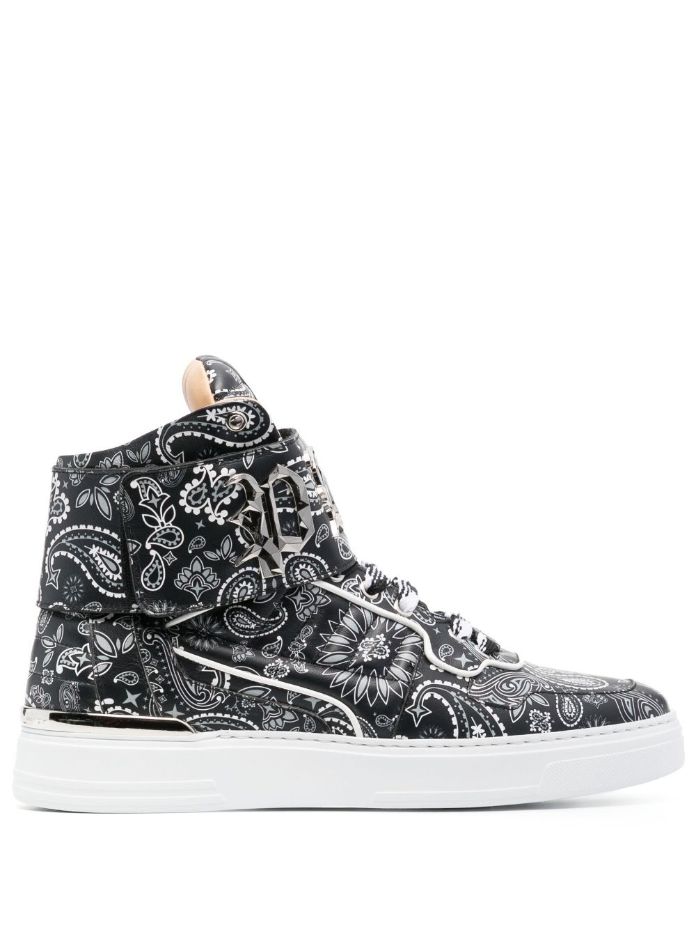 paisley-print hi-top sneakers - 1