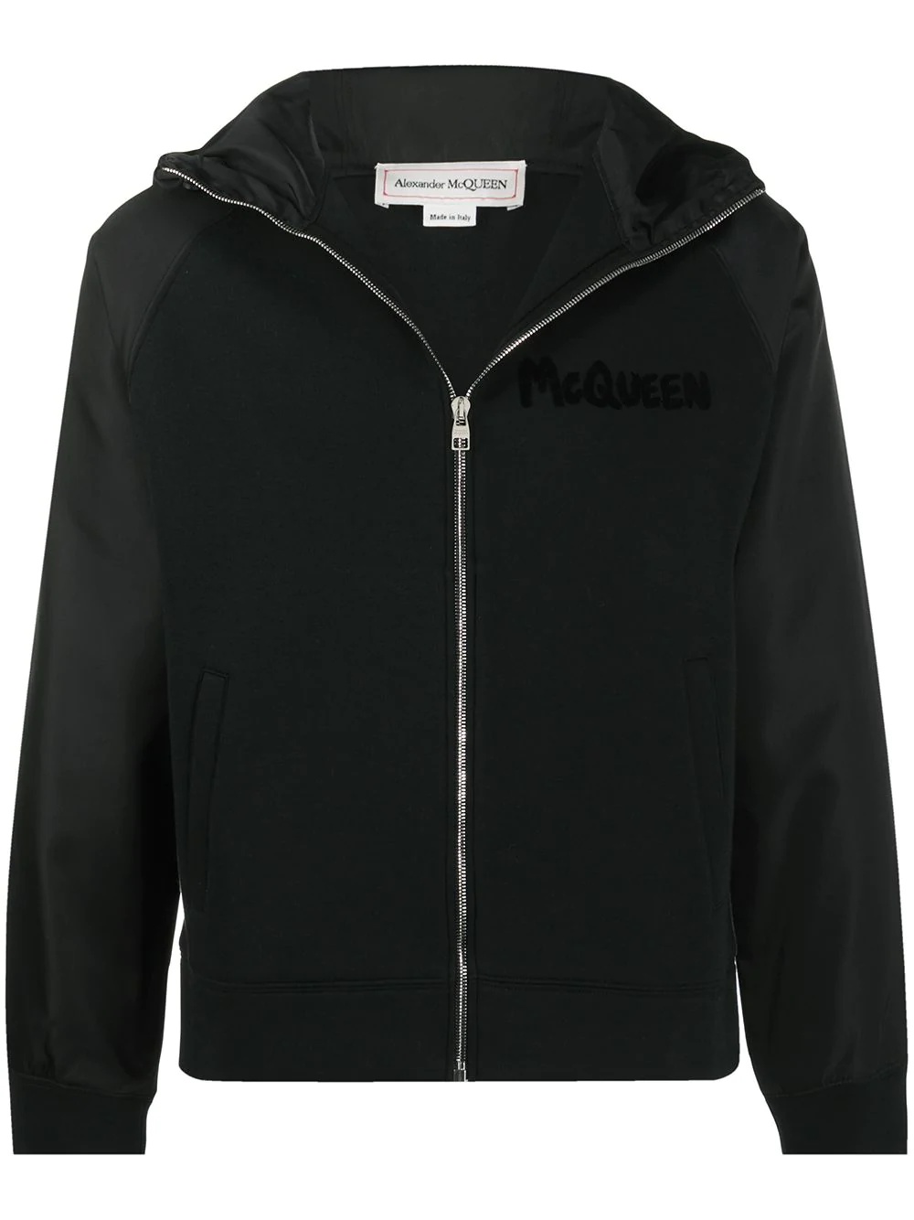 logo-print hooded jacket - 1