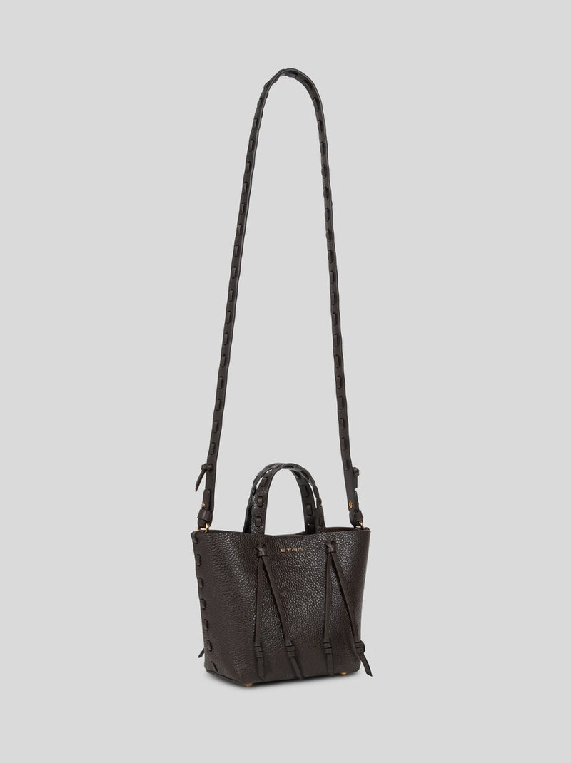 ETRO ESSENTIAL MINI LEATHER TOTE BAG WITH THREADING 5