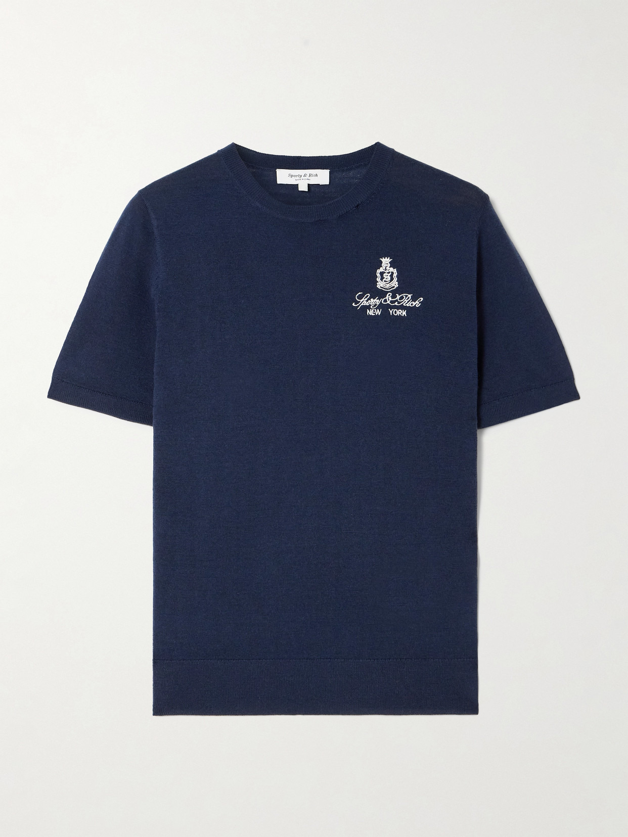 Vendome Embroidered Merino Wool T-shirt - 1
