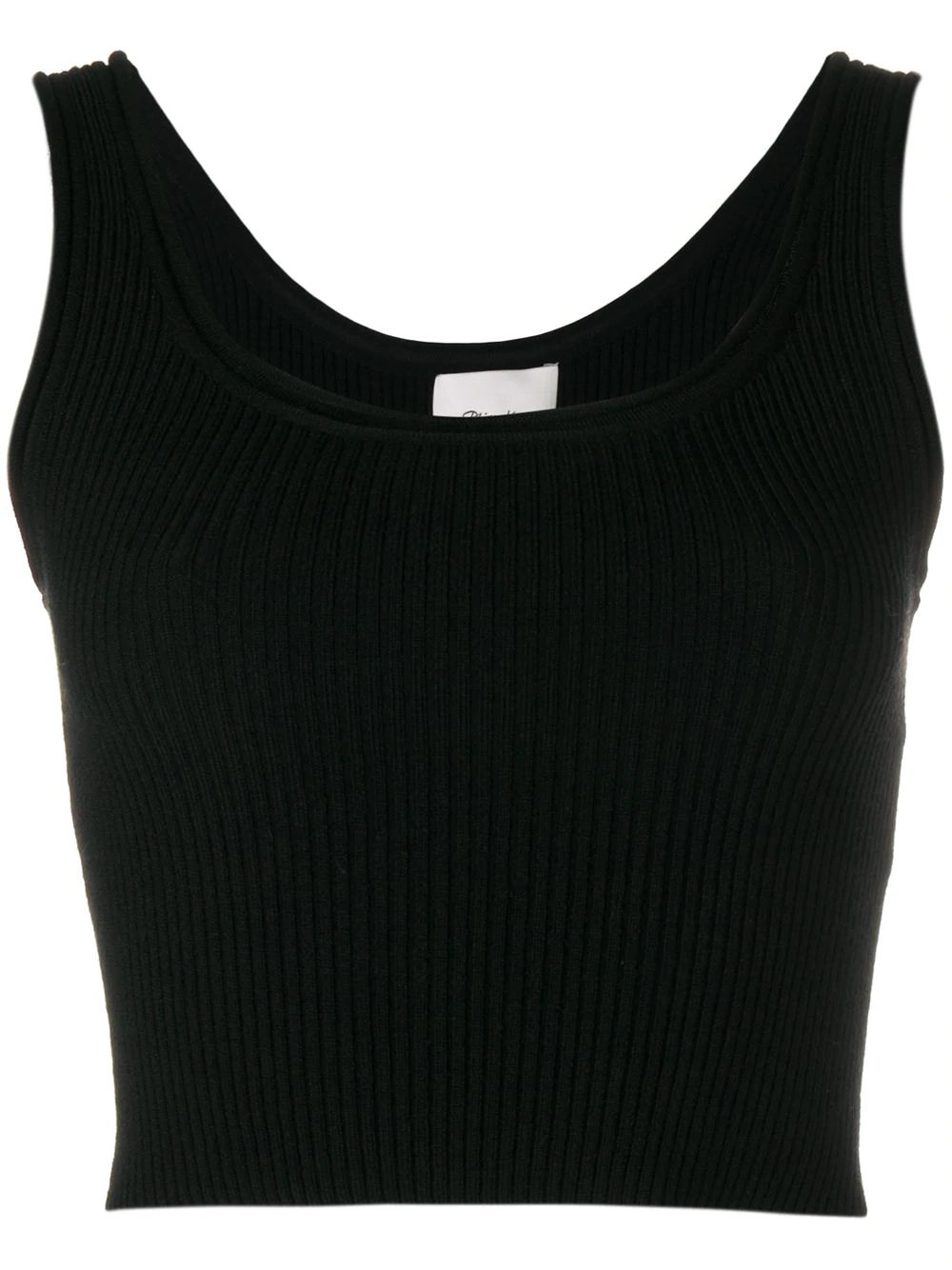 cropped ribbed-knit tank top - 1