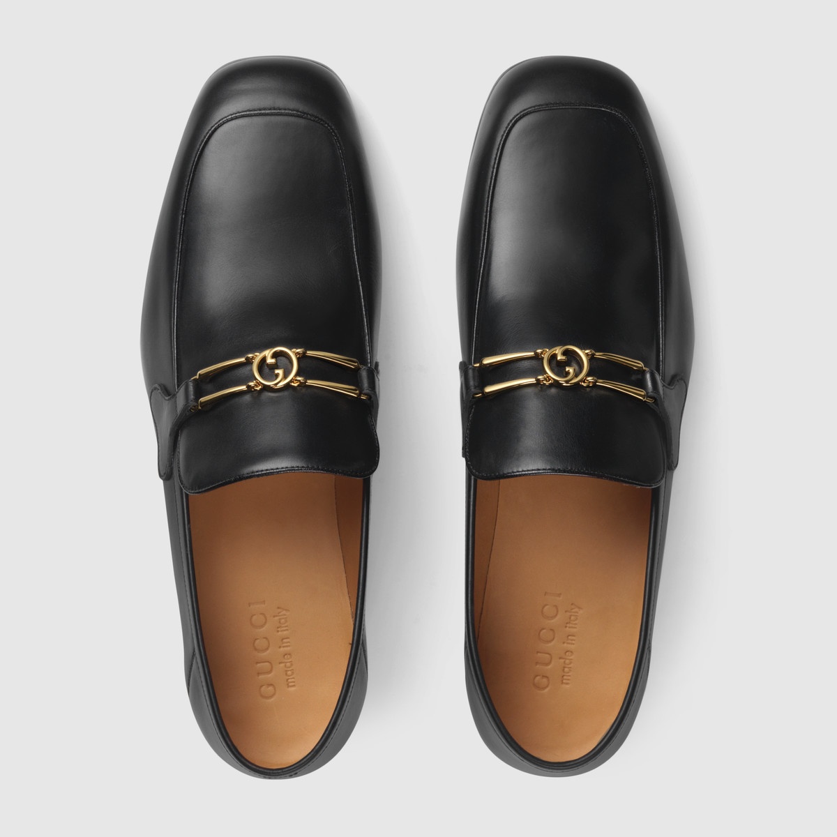 Leather loafer with Interlocking G - 3