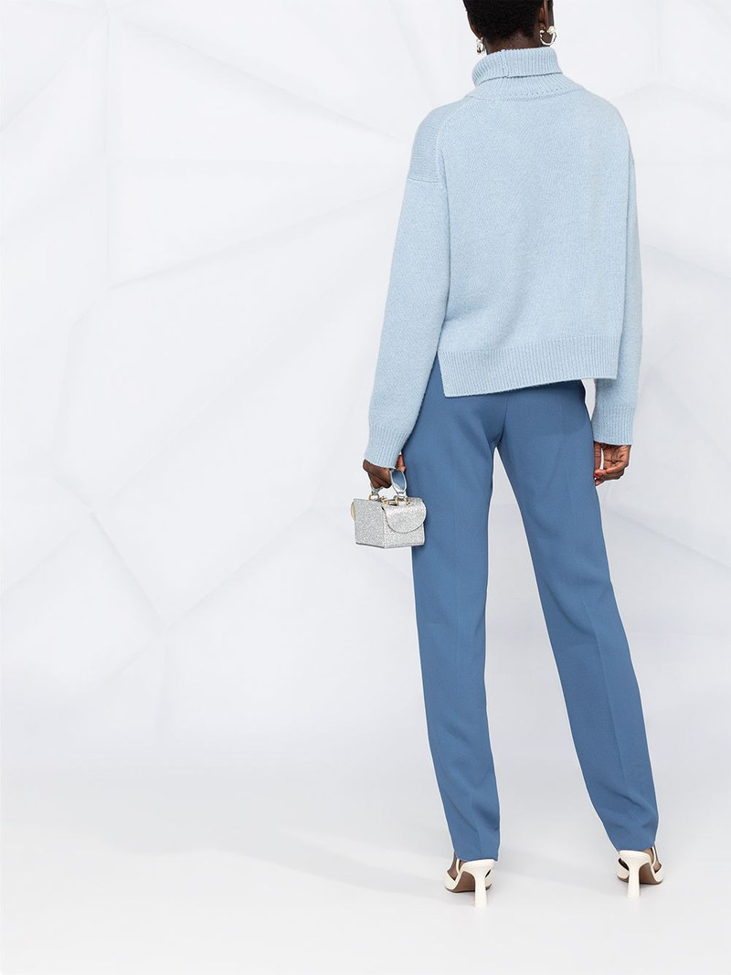 high-waist slim trousers 6