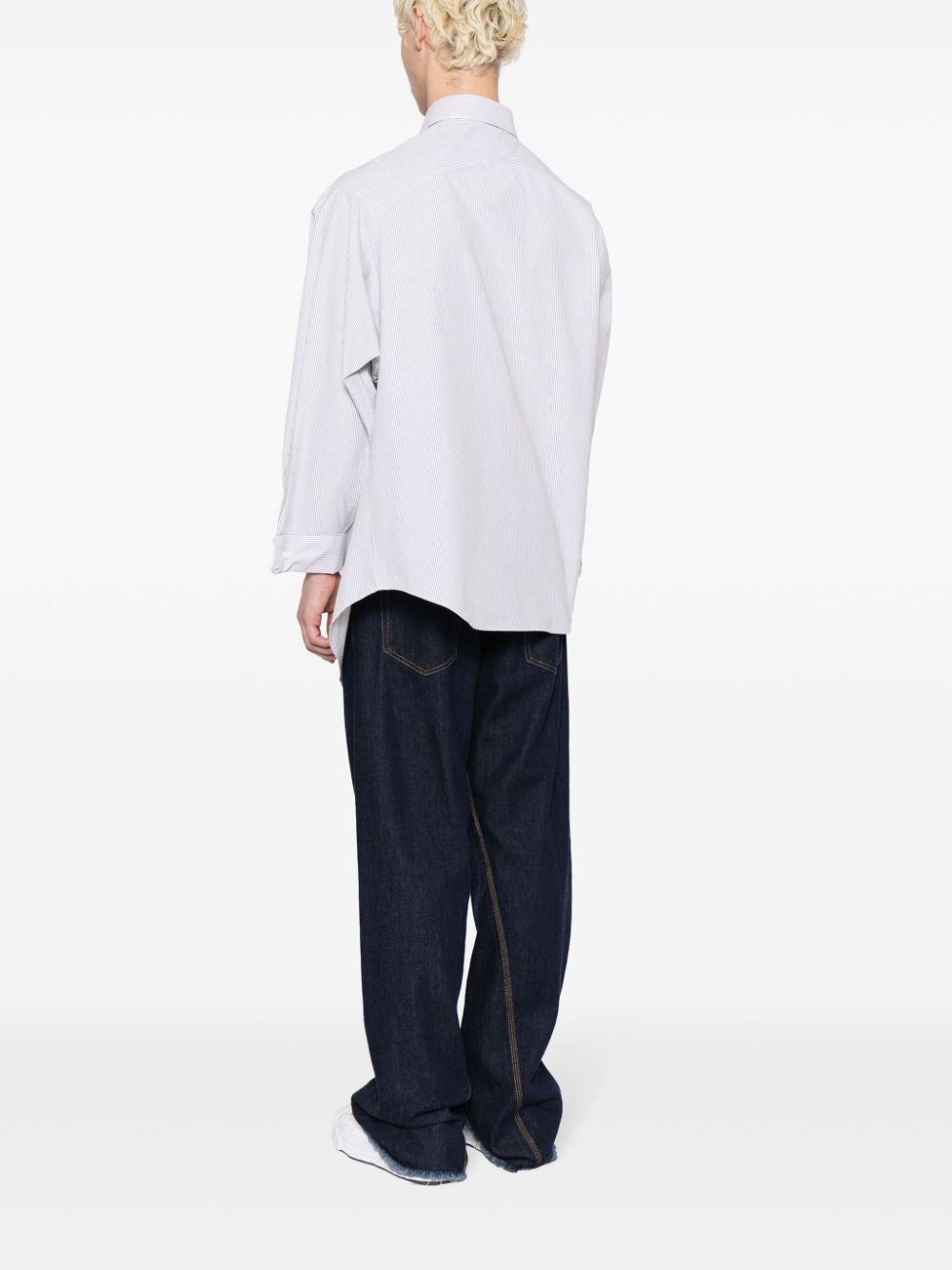 logo-embroidered cotton shirt - 4