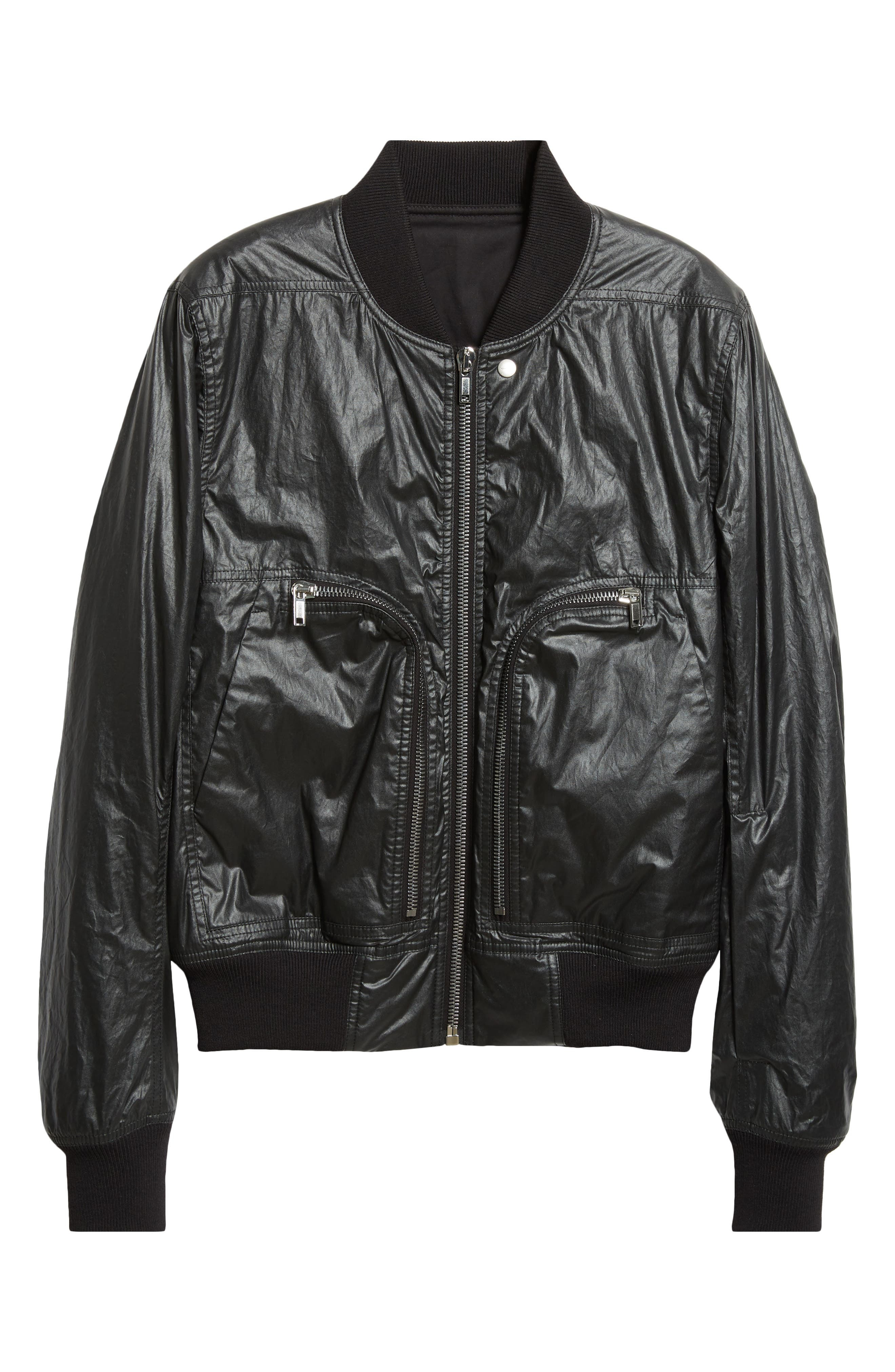 Rick Owens Bauhaus Coated Cotton Flight Jacket in Black at Nordstrom - 7