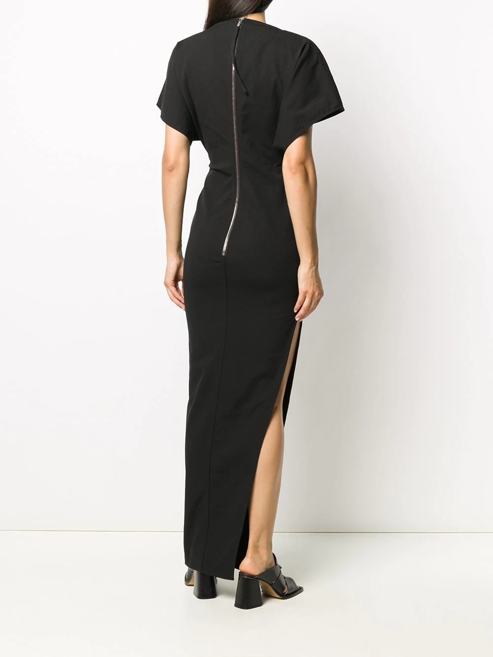 short sleeve side slit dress - 4