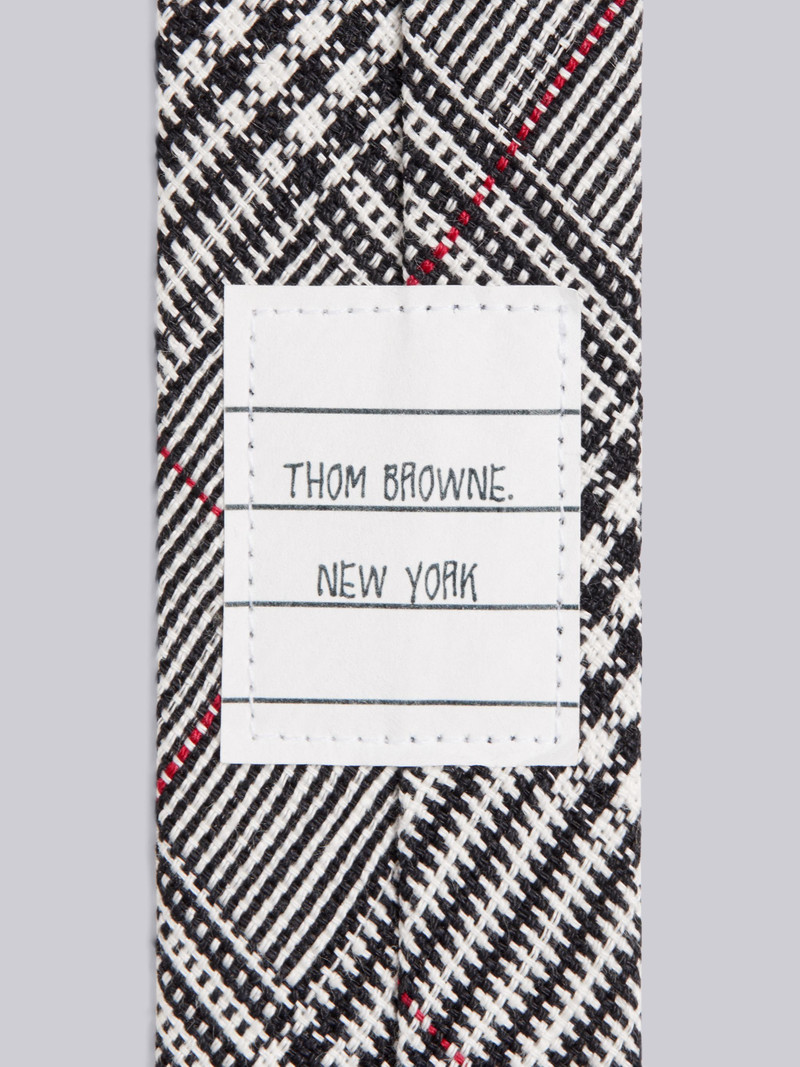 Thom Browne Black And White Linen Suiting Pow Classic Tie outlook