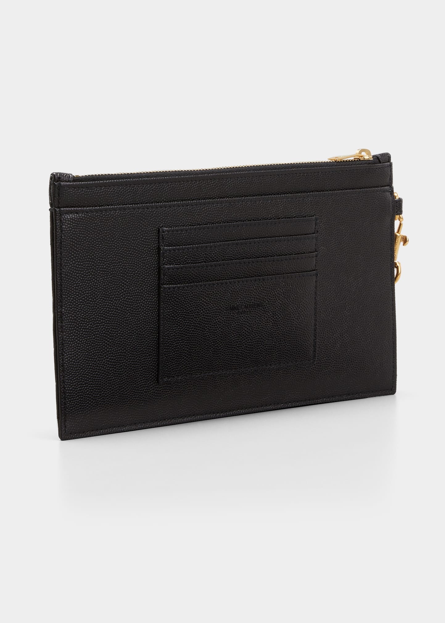 SAINT LAURENT Large Quilted YSL Zip Wristlet REVERSIBLE