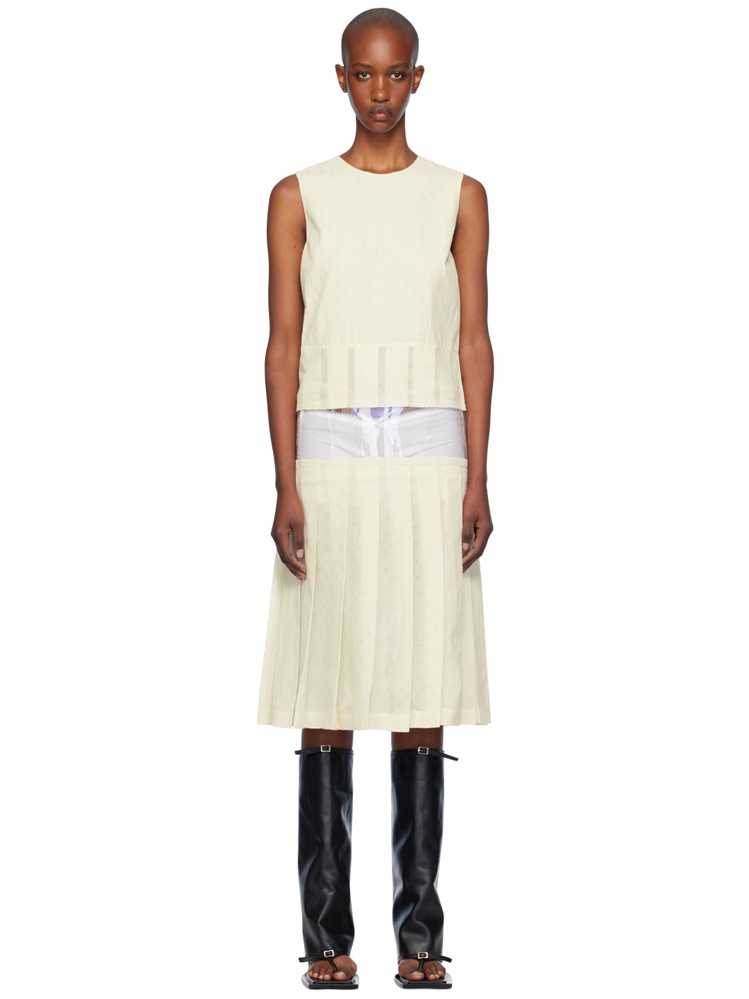 Beige See U Minidress - 1