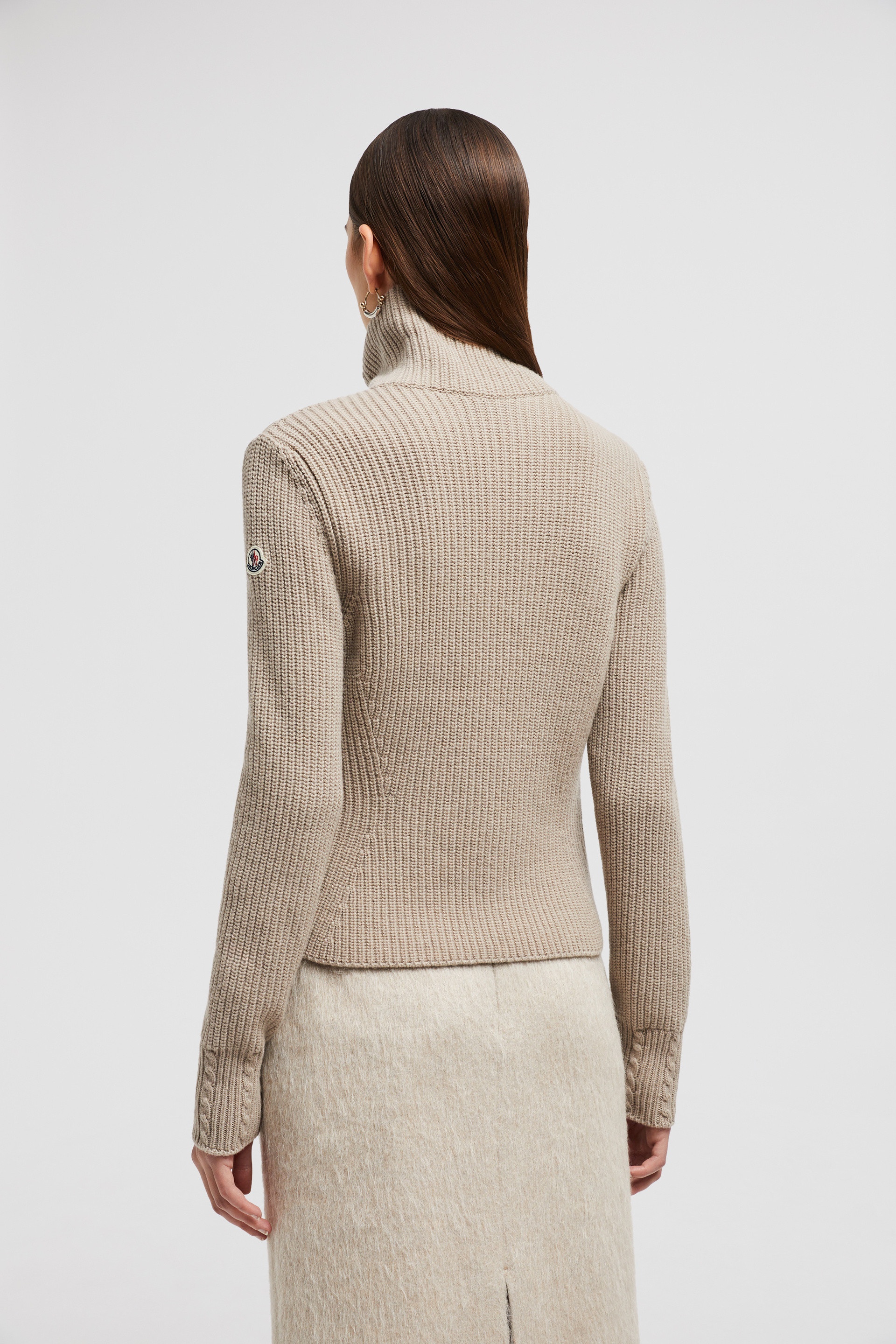 Padded Wool Zip-Up Cardigan - 5