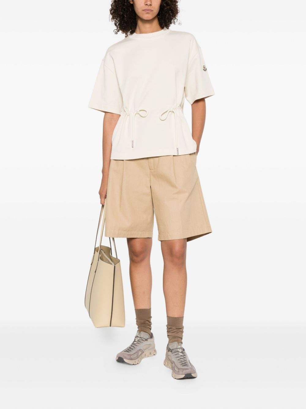 drawstring-waist cotton T-shirt - 2
