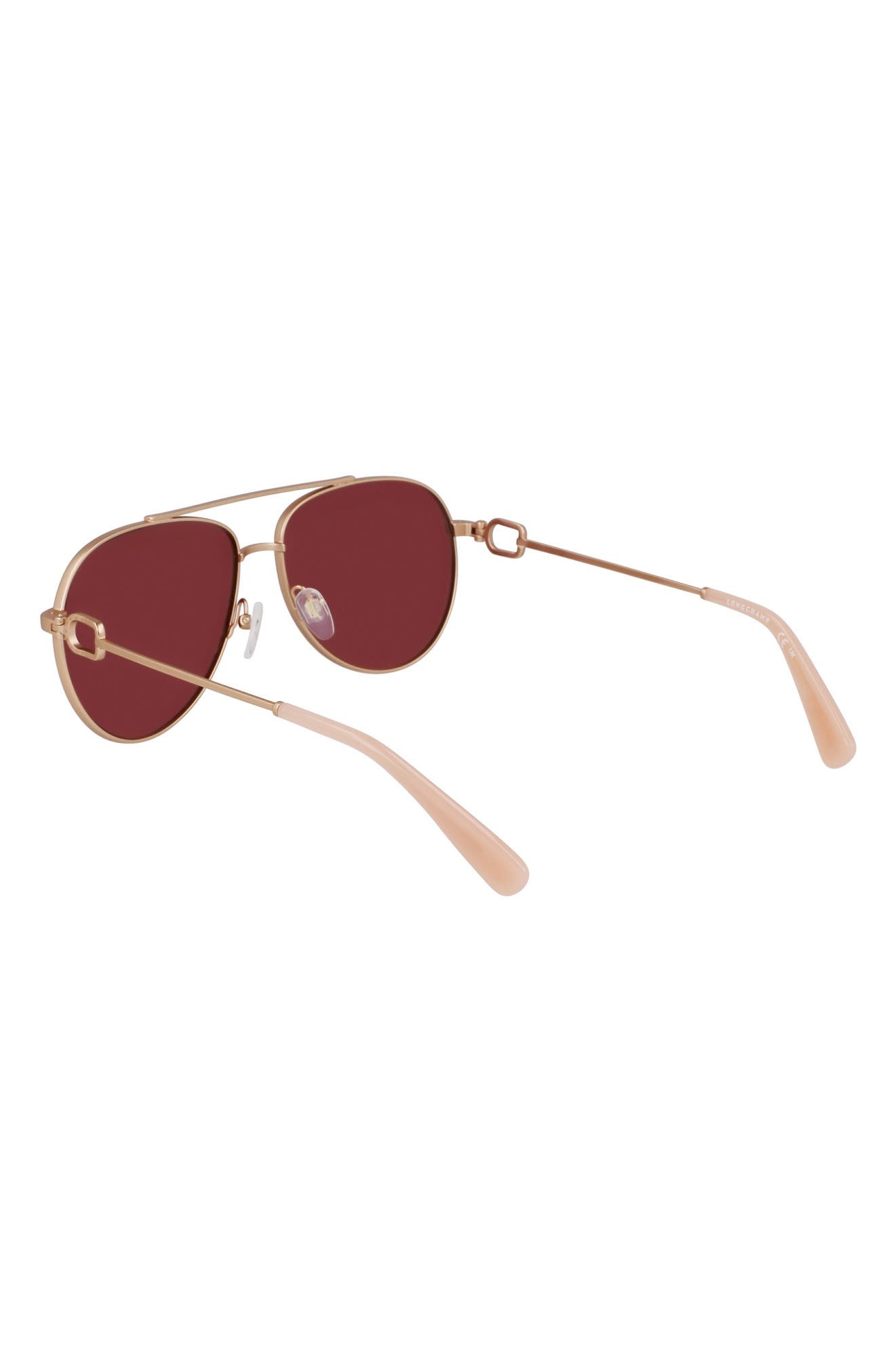 Longchamp Foulonn 58mm Aviator Sunglasses in Rose Gold/wine at Nordstrom - 3