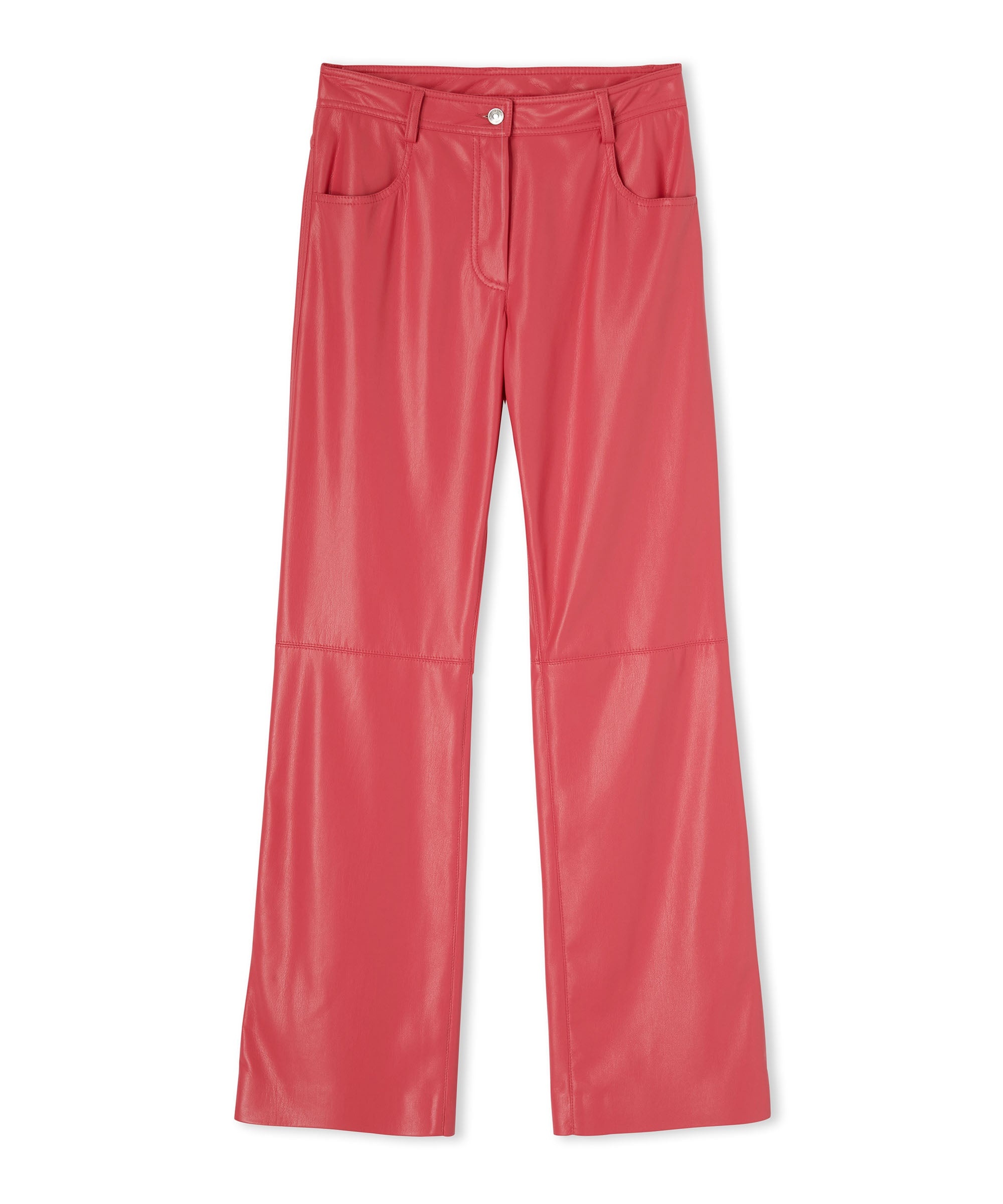 Faux leather pants with straight legs - 1