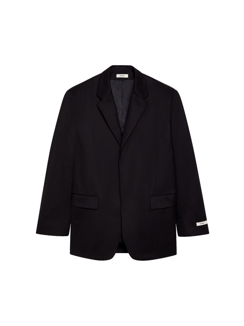 Men's Organic Cotton Oversized Tailored Blazer - Black 1