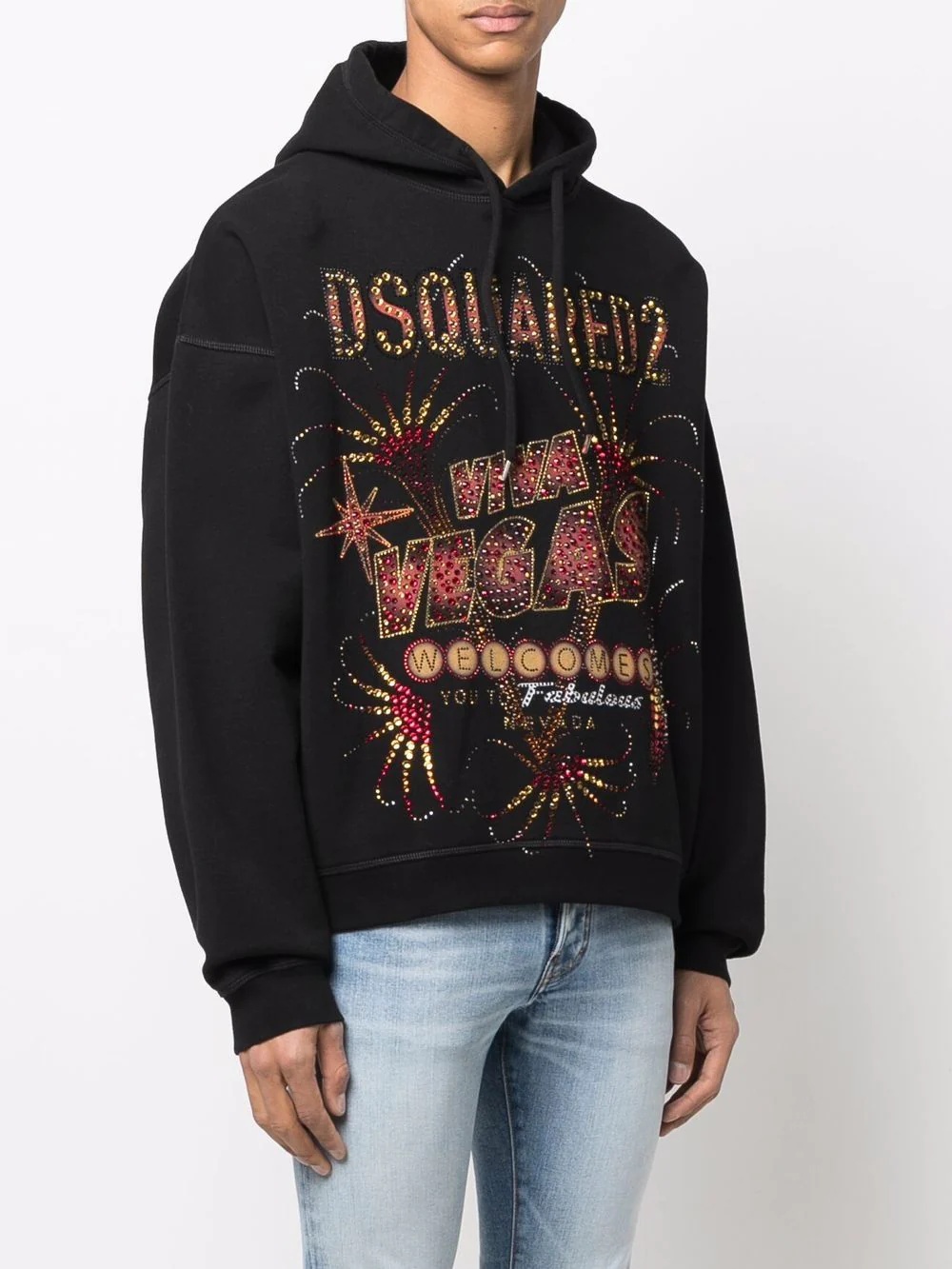 Las Vegas print cotton hoodie - 3