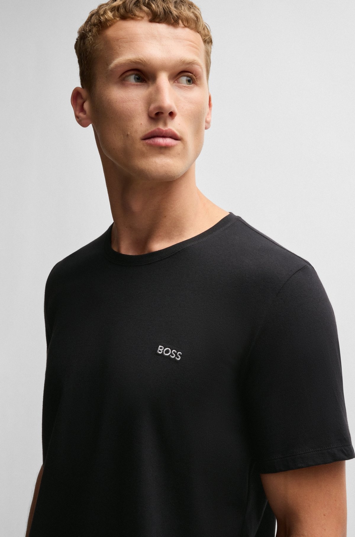 STRETCH-COTTON REGULAR-FIT T-SHIRT WITH LOGO DETAIL - 5