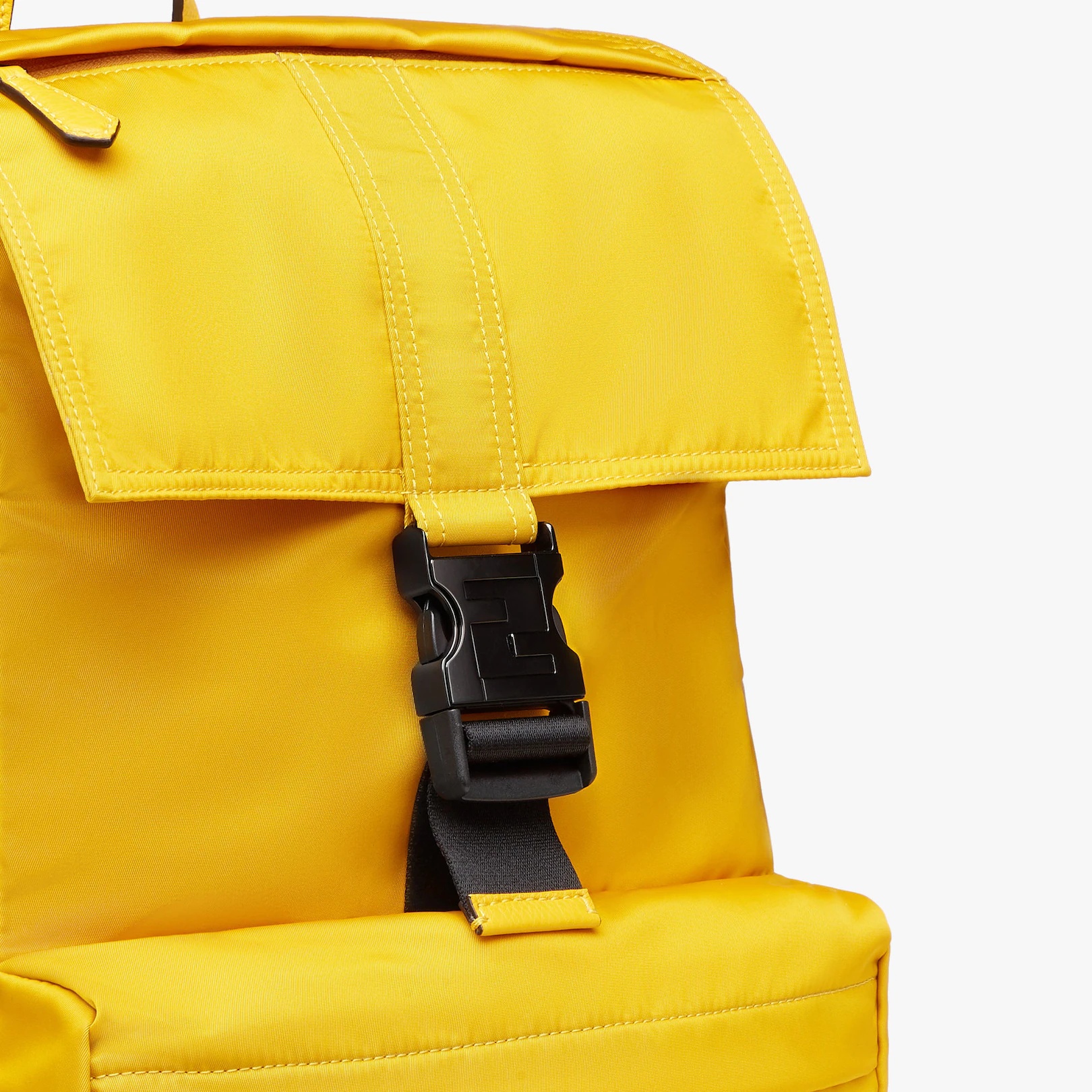 Yellow nylon backpack - 4