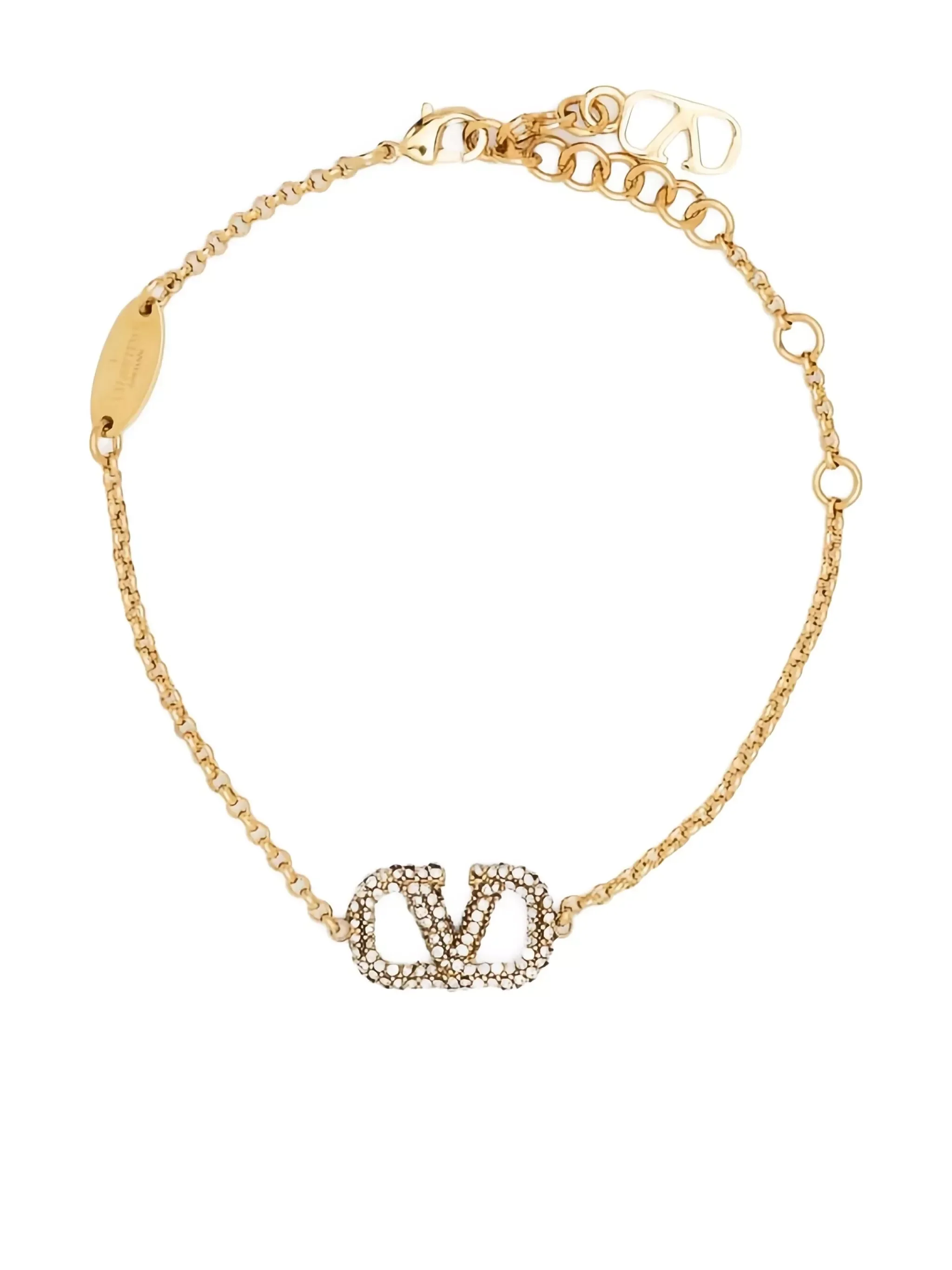VLogo Signature Bracelet in Metal and Swarovski® Crystals - 1