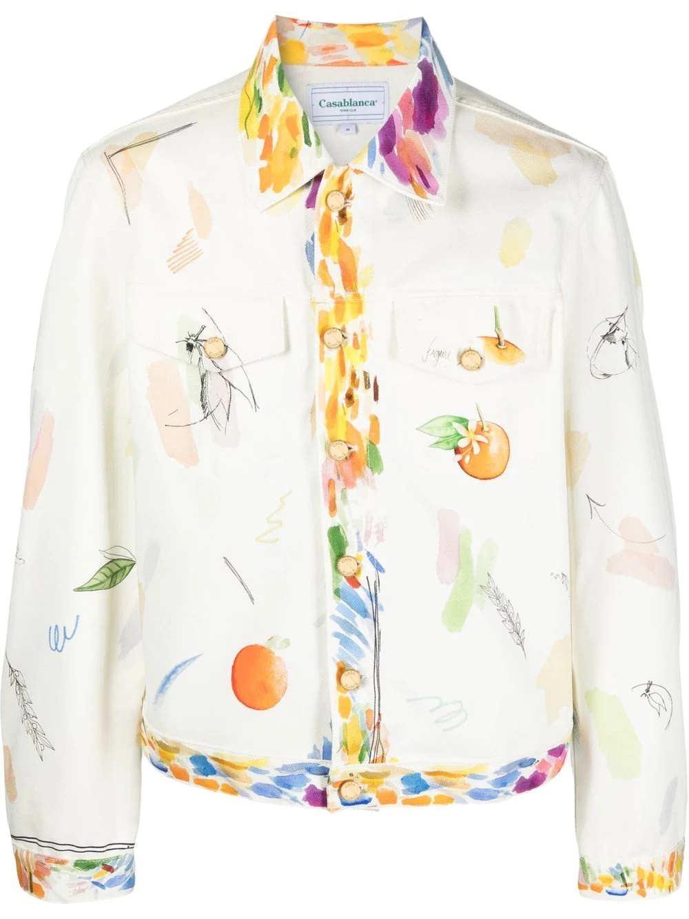 fruit-print cotton jacket - 1