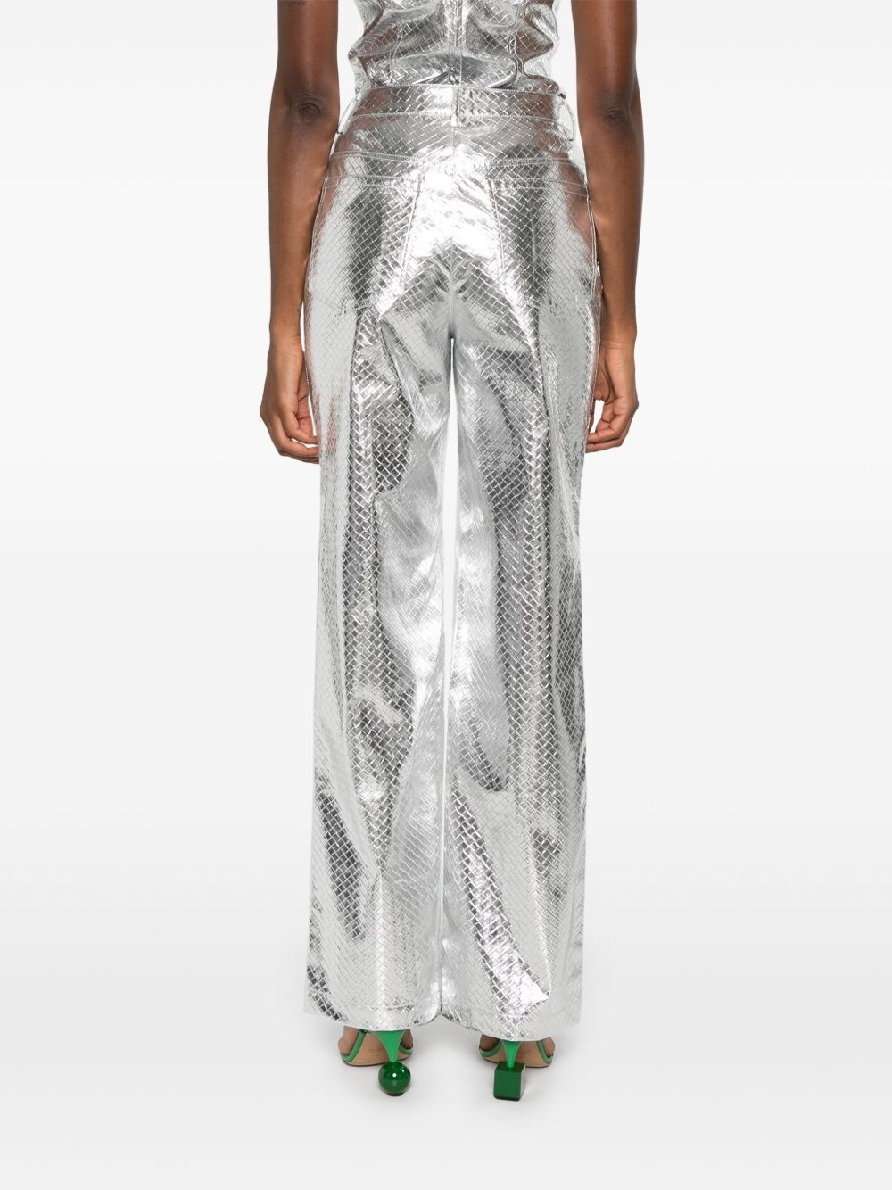 braided straight-leg trousers - 4