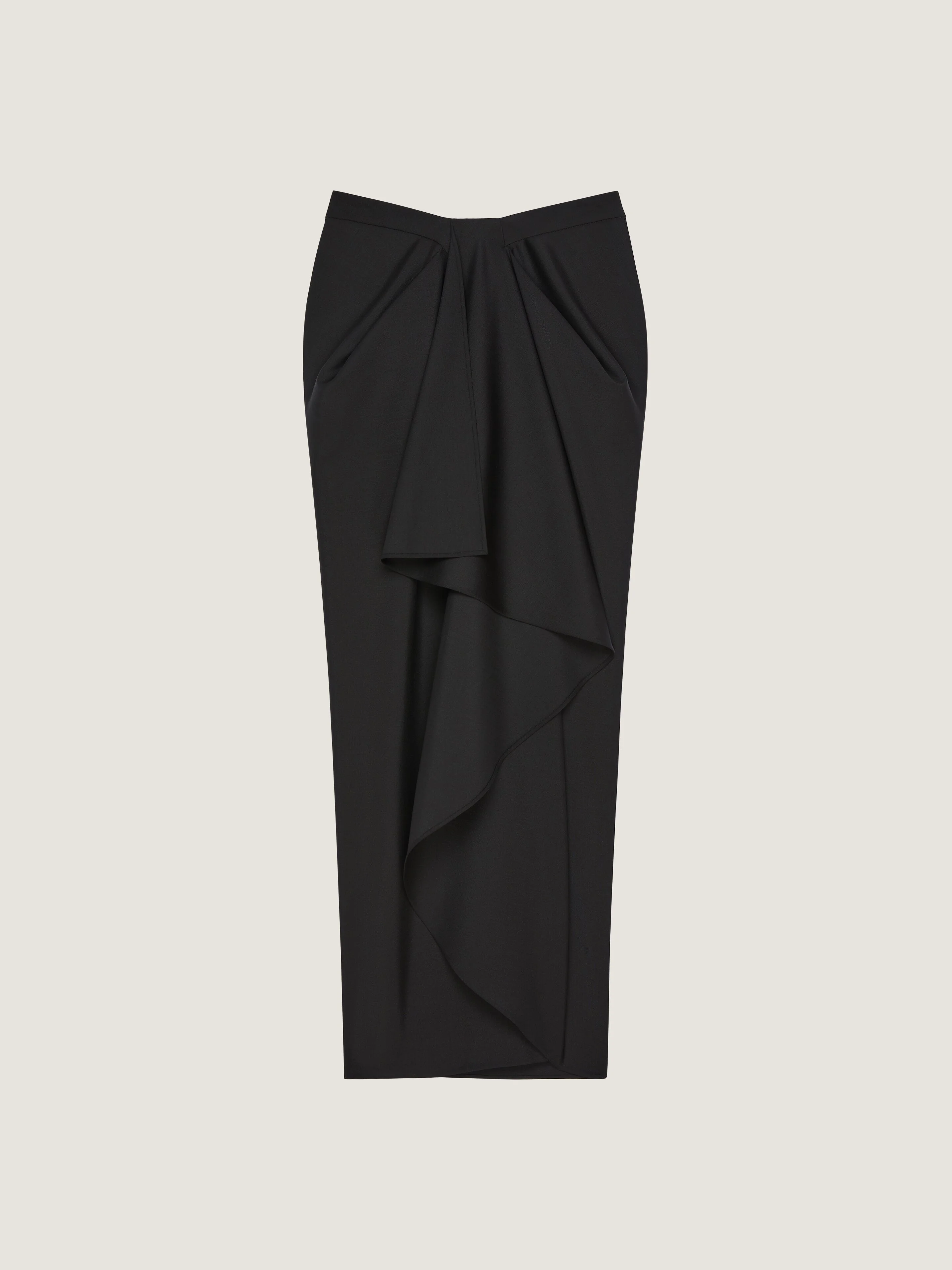 LONG WRAPPED SKIRT IN WOOL AND MOHAIR - 1