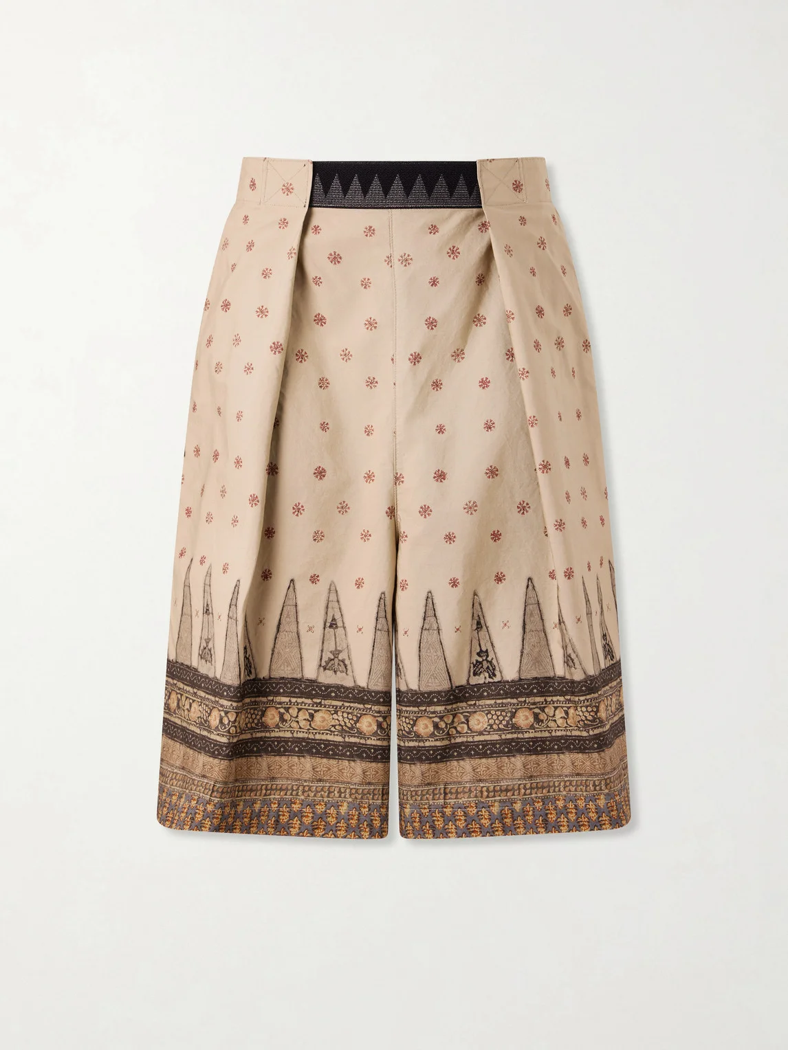 Wide-Leg Printed Cotton Shorts - 1