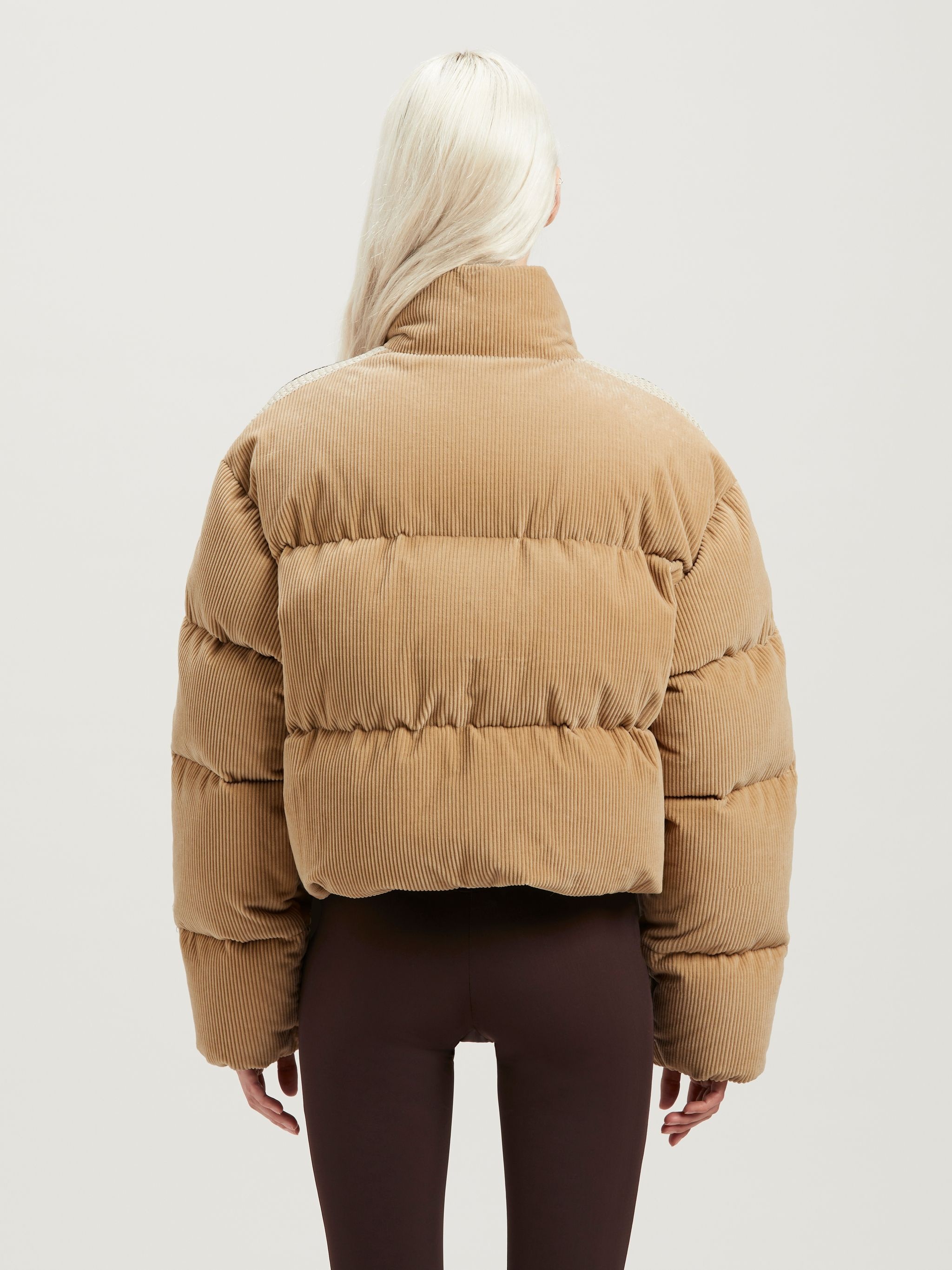 Corduroy Crop Down Jacket - 5