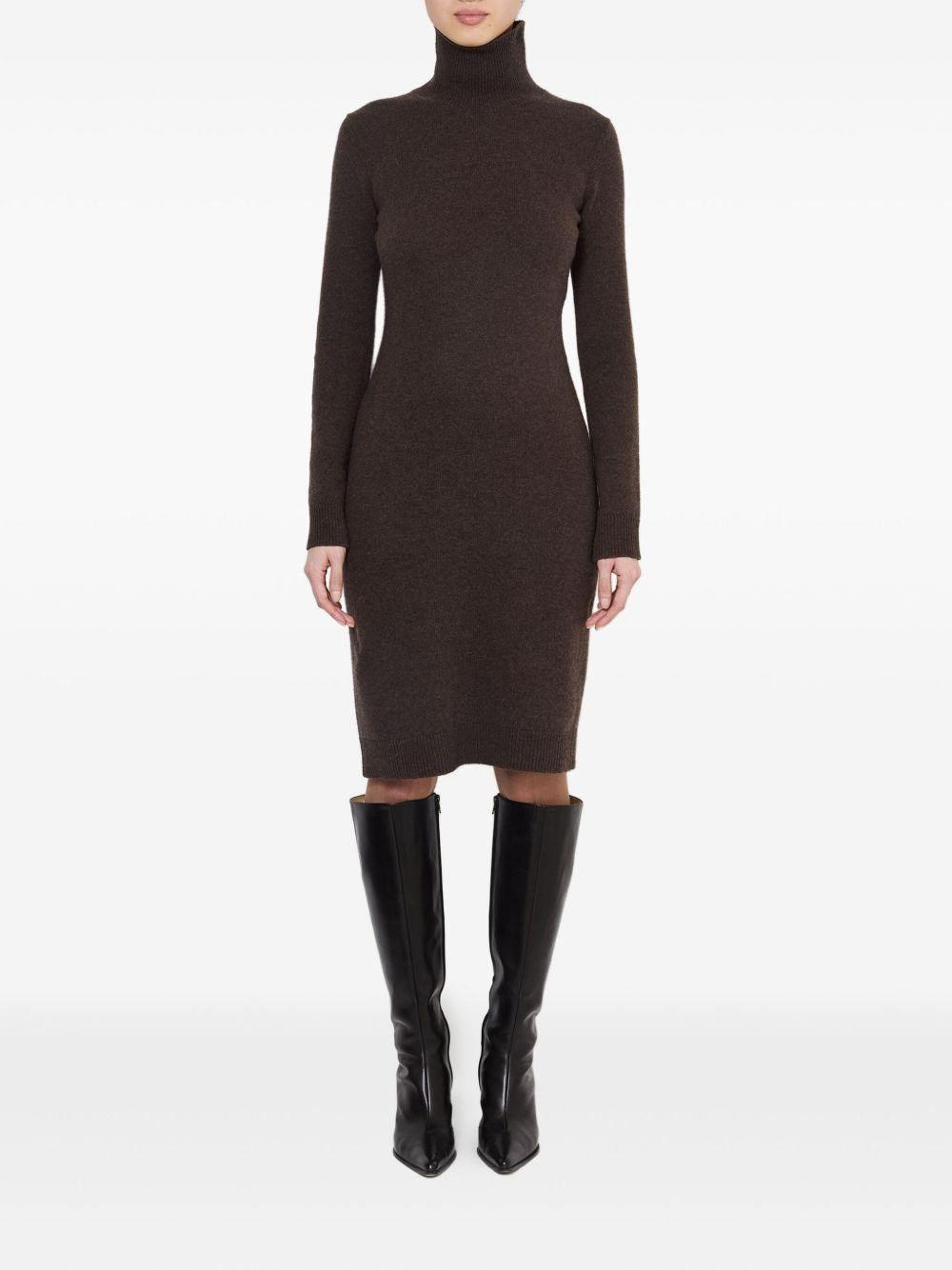 high-neck ribbed dress - 2
