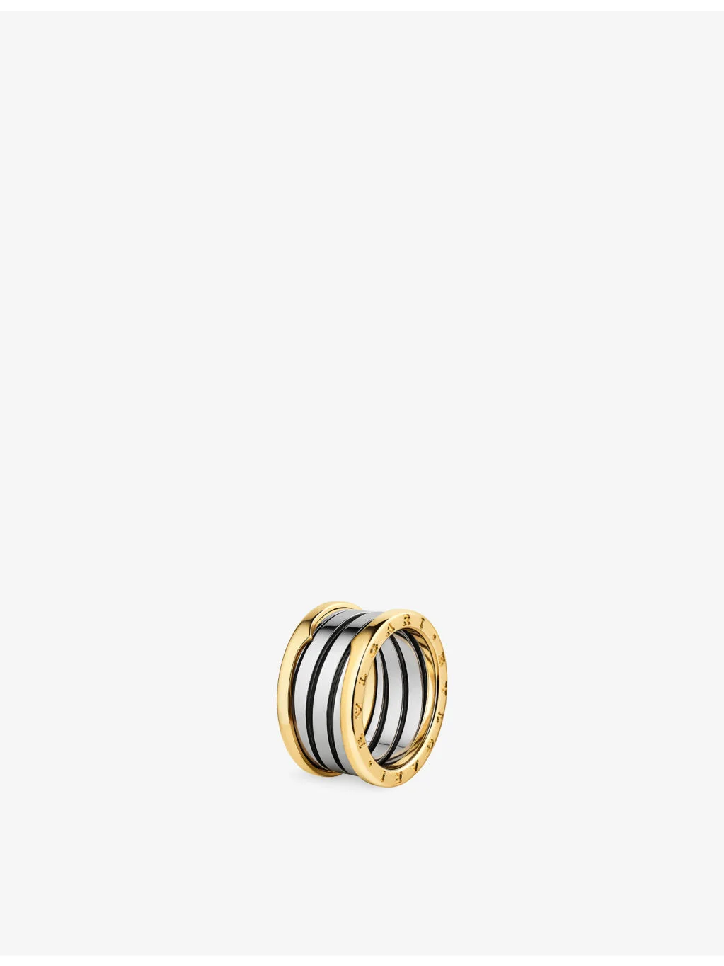 B.zero1 18ct Yellow Gold and Stainless Steel Four-Band Ring - 1