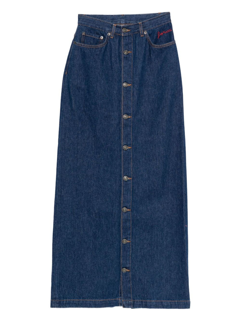 button-front denim skirt 1