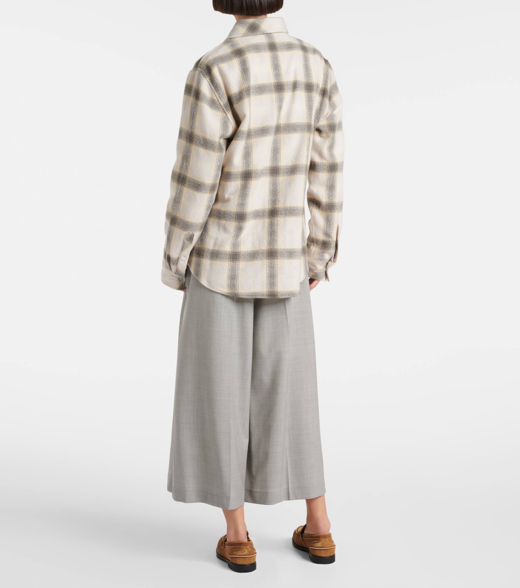 Moon plaid cashmere shirt - 3