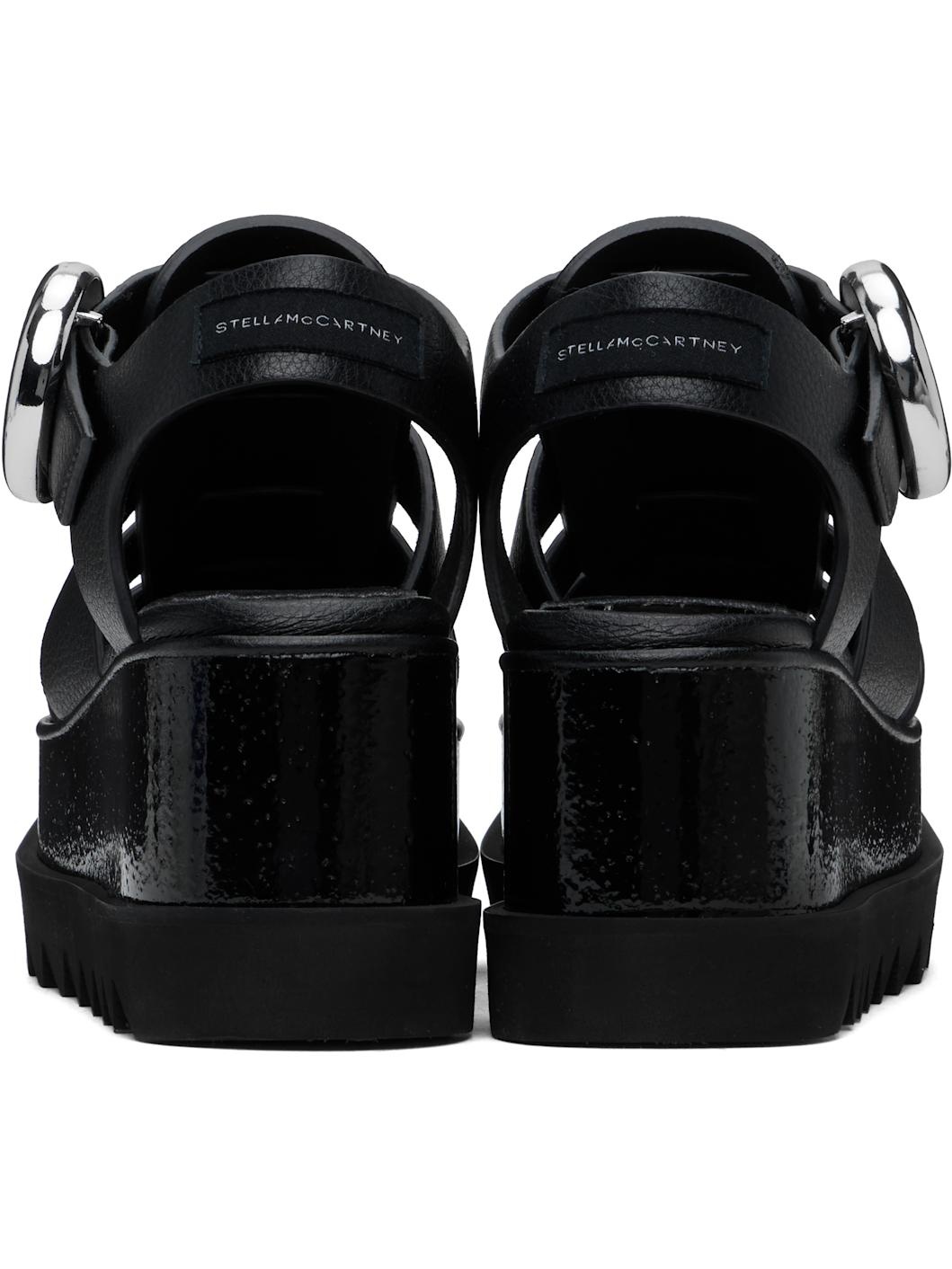 Black Elyse Platform Heeled Sandals - 2