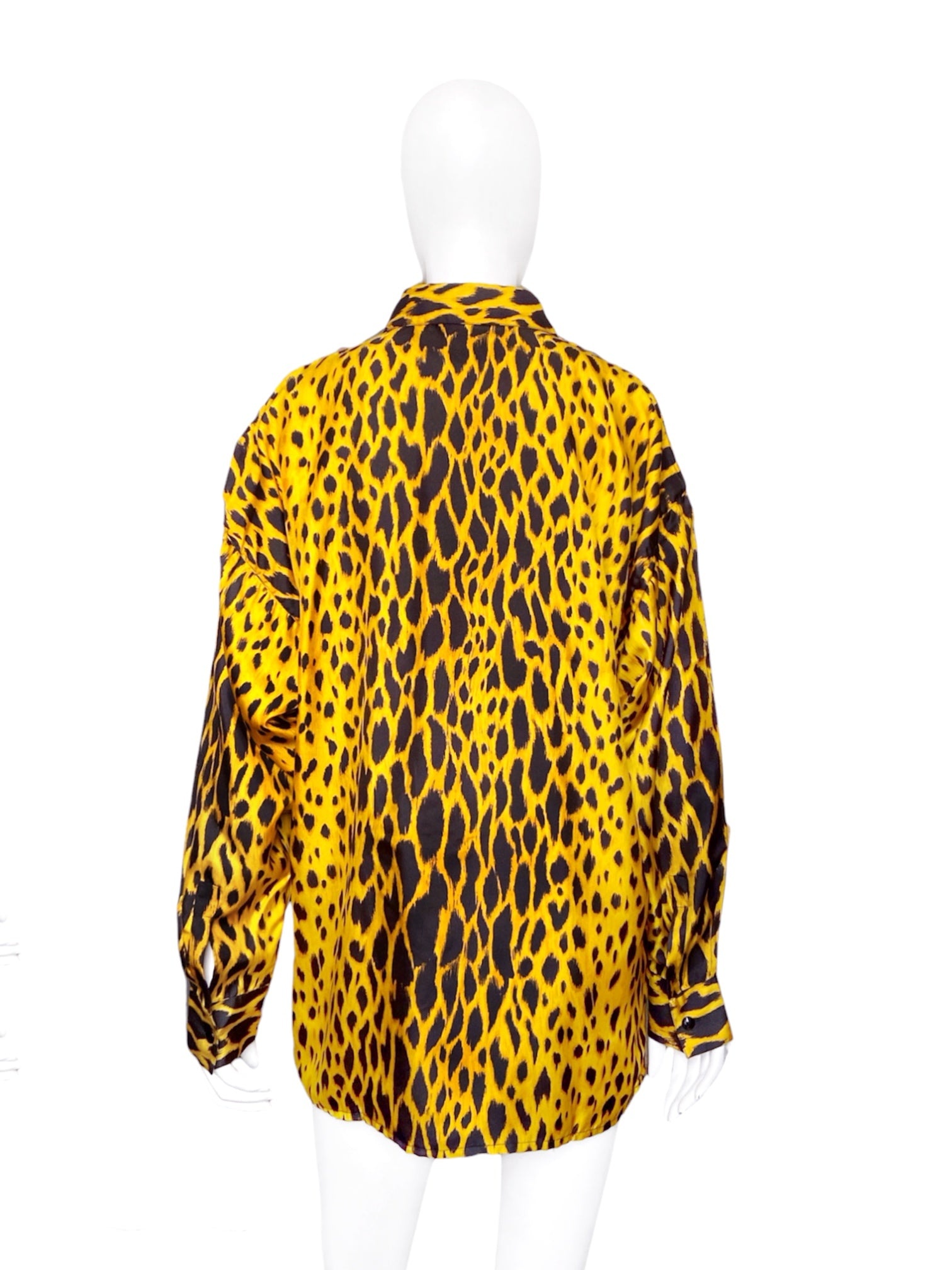 Gianni Versace Spring 1992 Men’s Leopard Print Silk Shirt 44 - 5