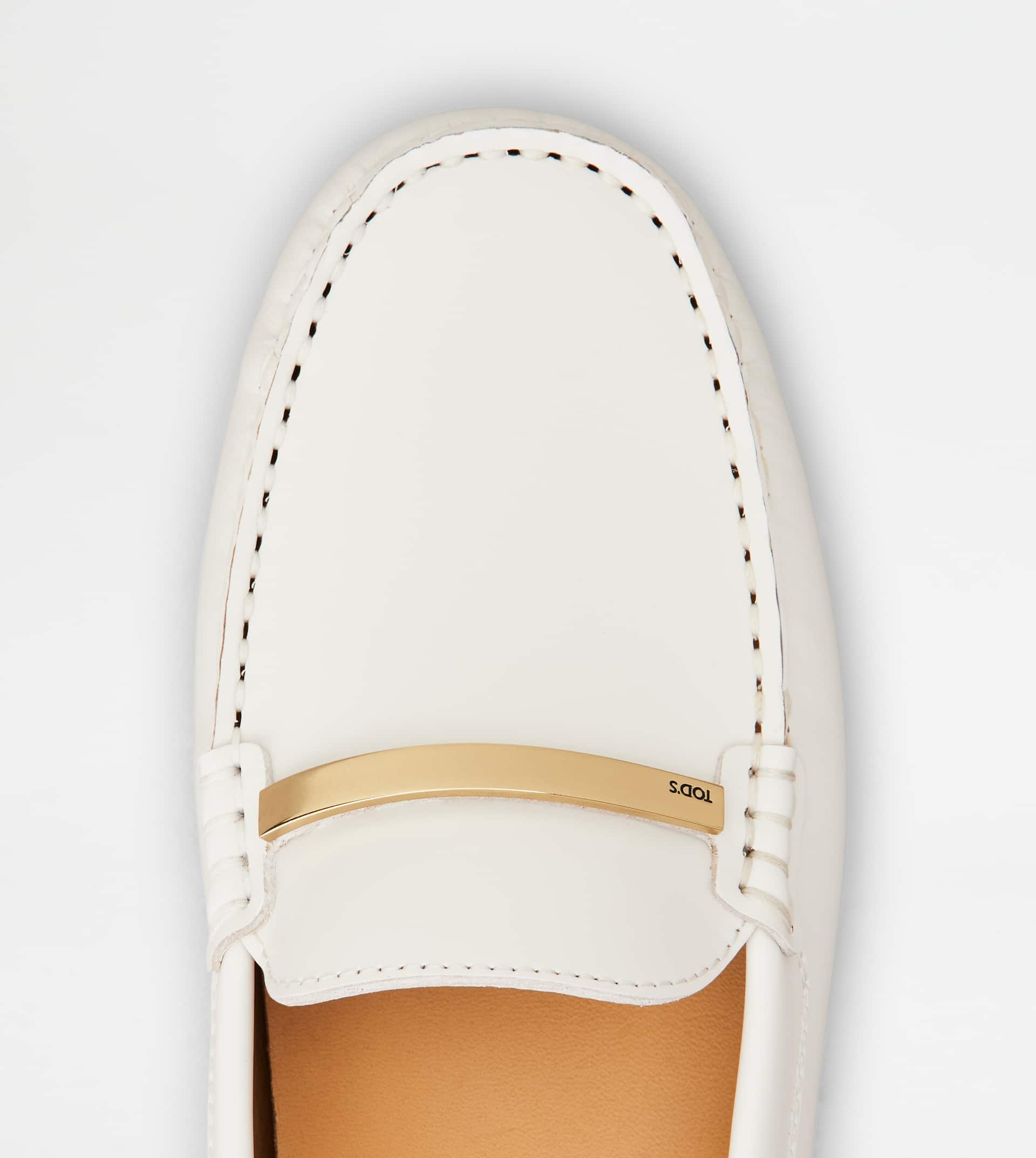 GOMMINO DRIVING SHOES IN LEATHER - WHITE - 5