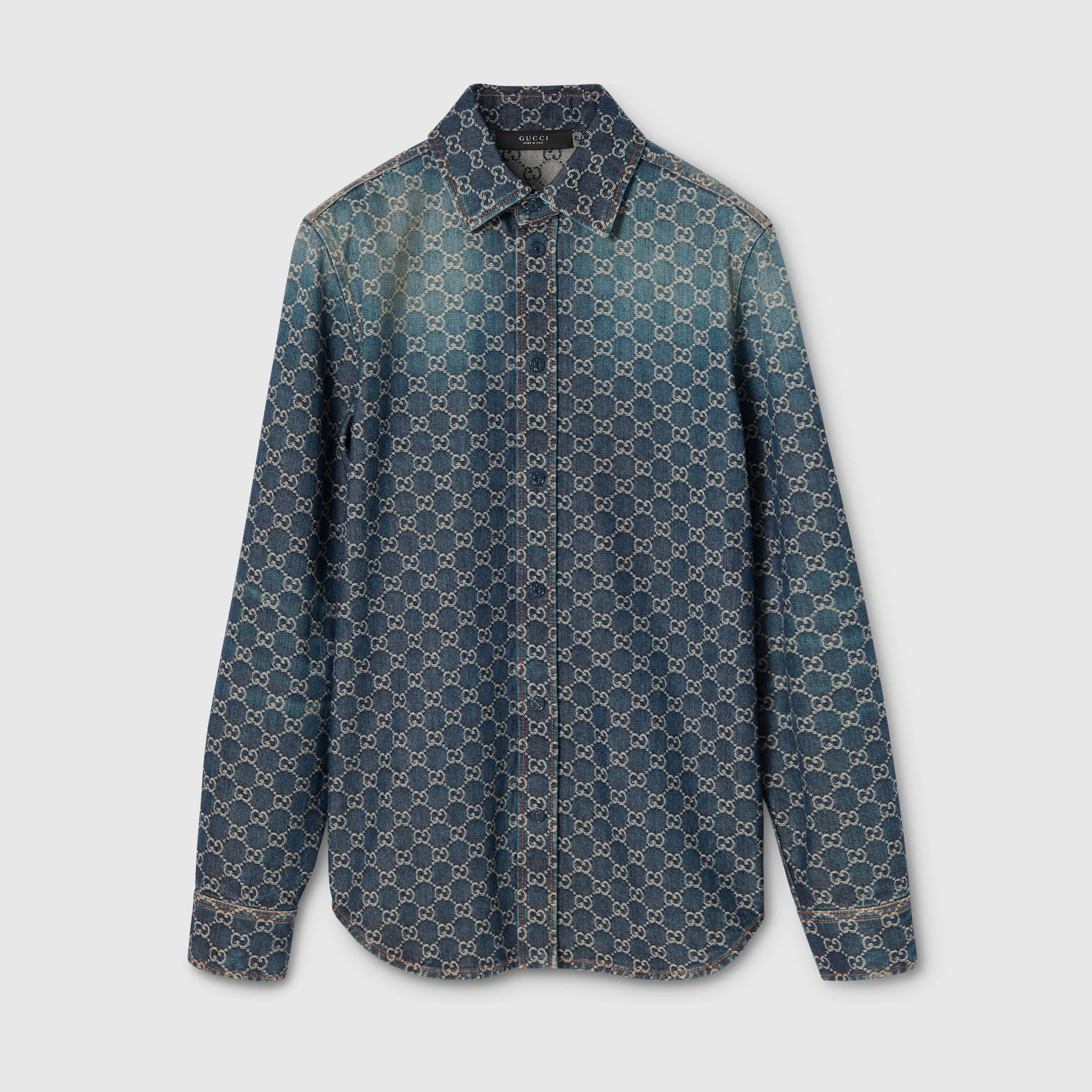 GG cotton denim jacquard shirt - 1