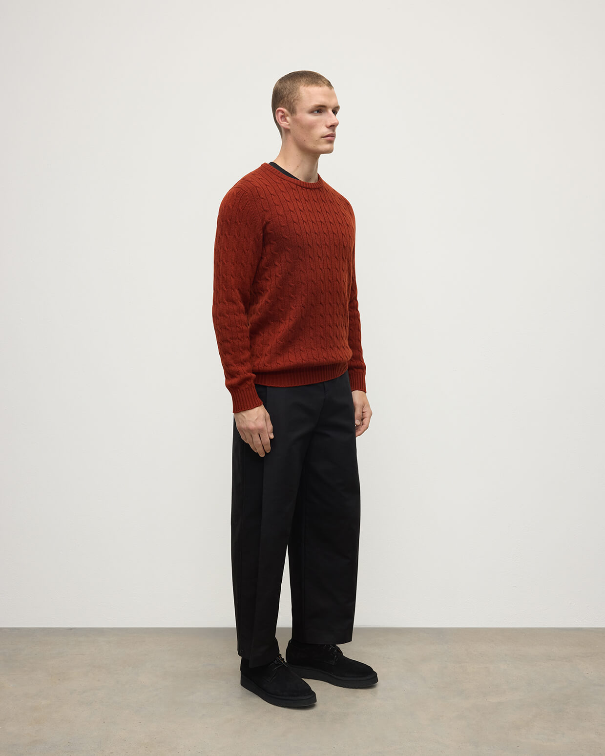 Cable Knit Red Cashmere Jumper - 3