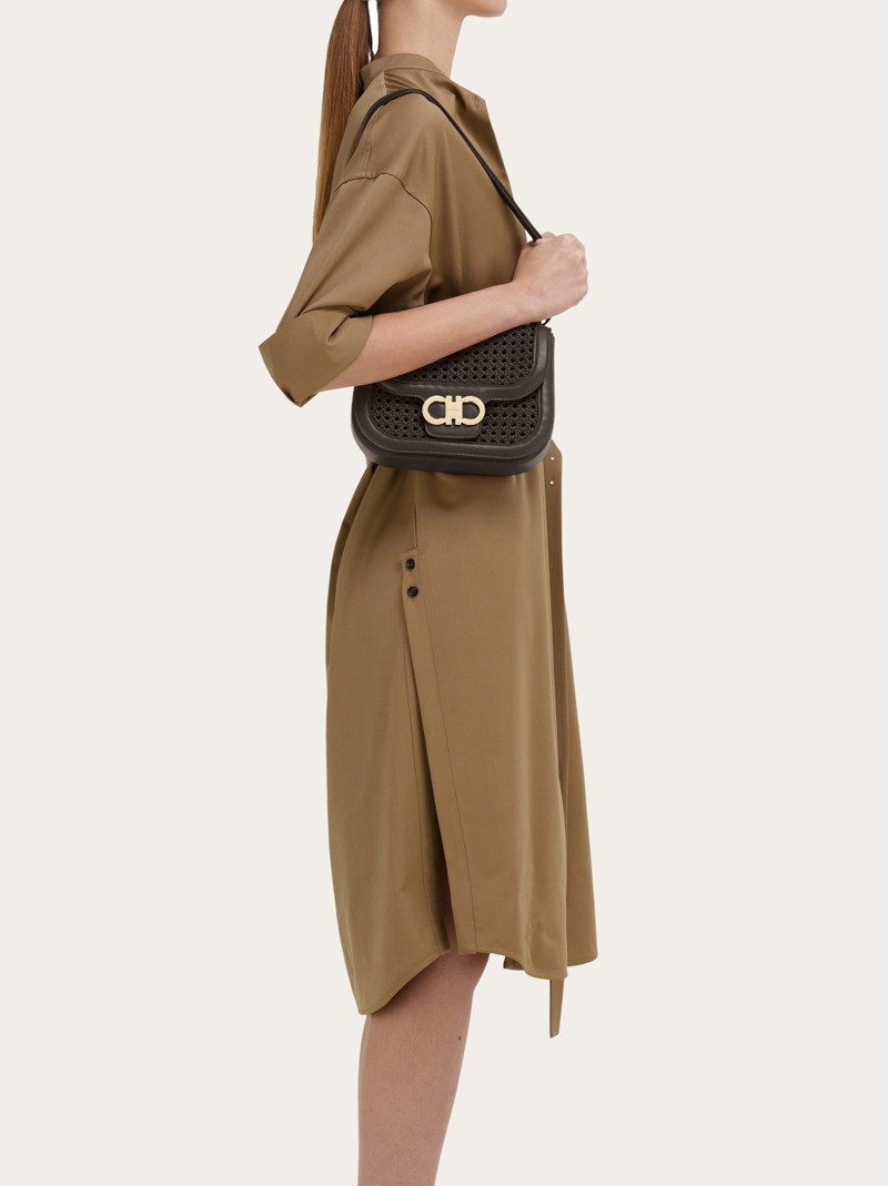 FERRAGAMO Double Gancini North-South crossbody bag (XS) outlook