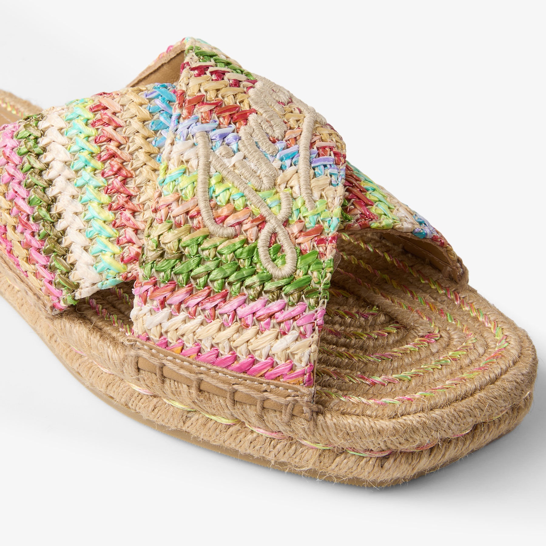 Aciel Sandal Flat
Ecru Striped Raffia Sandals - 3