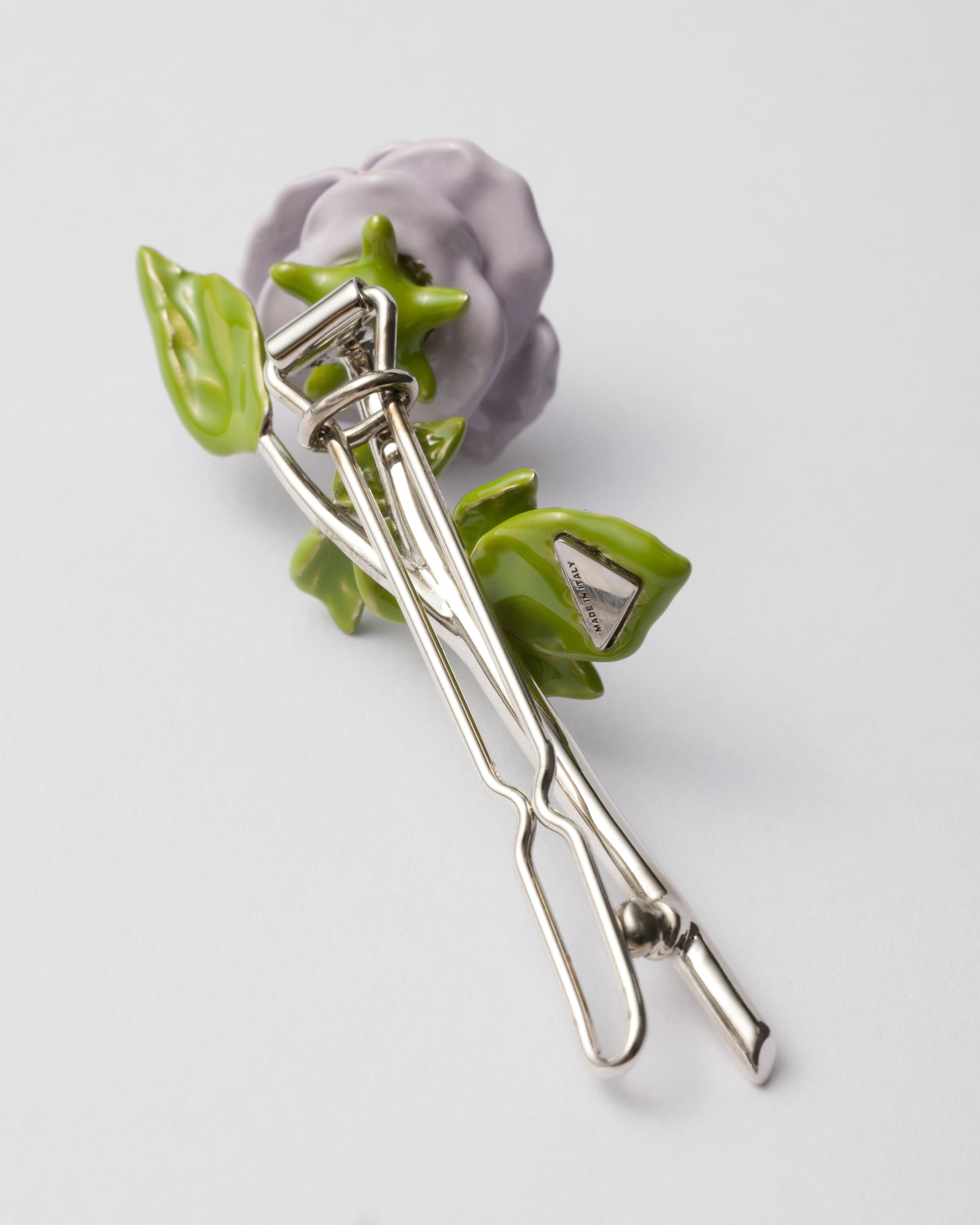 Enamelled metal hair clip - 3