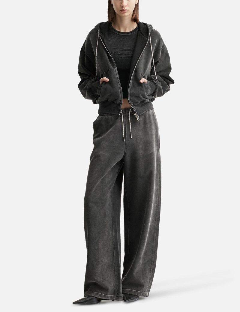 alexanderwang.t CROPPED ZIP-UP HOODIE WITH CRYSTAL HOTFIX DRAWCORD outlook