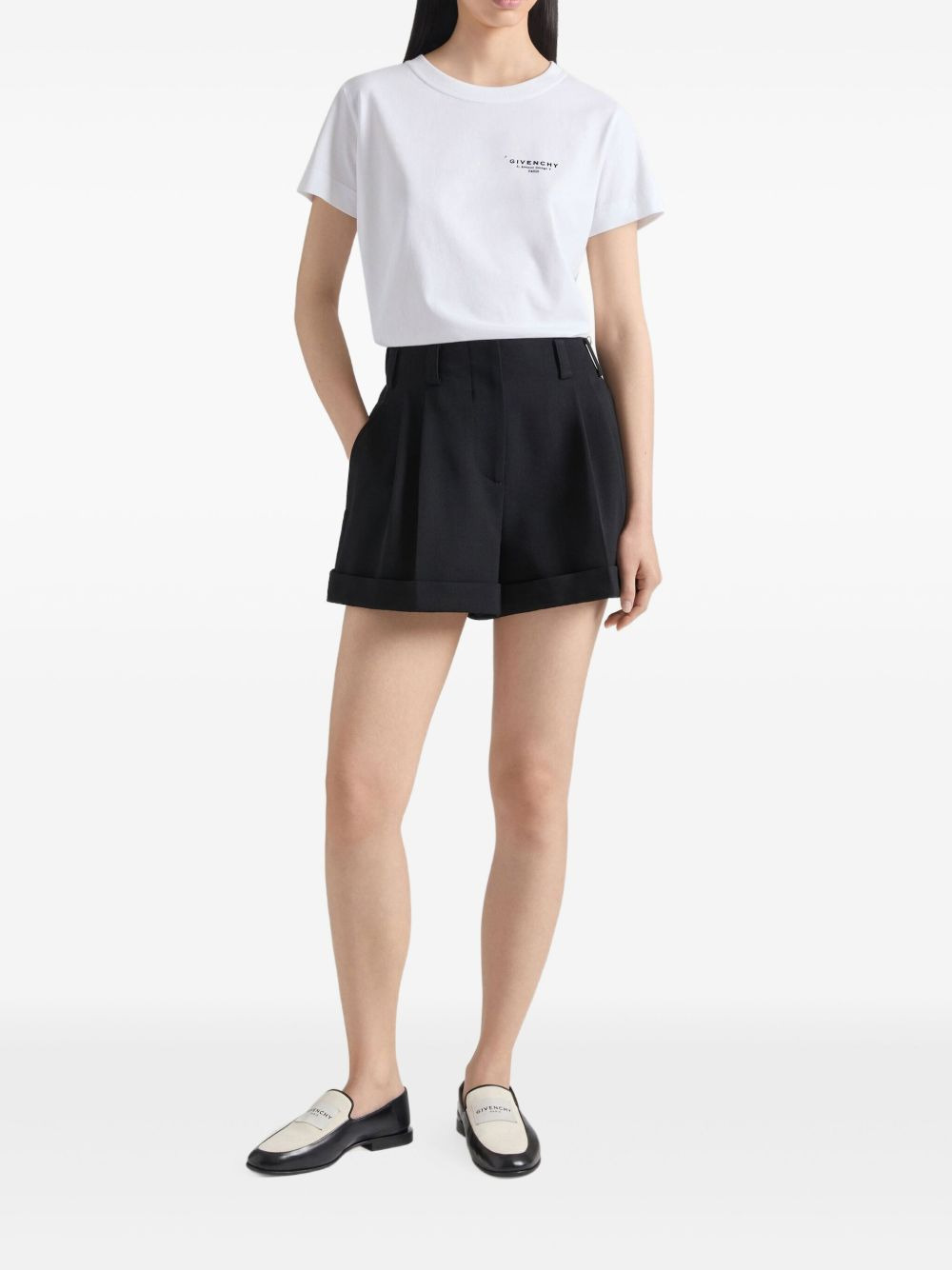 pleated cuffed shorts - 2