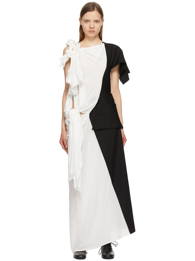 White & Black Left Body Dress 1