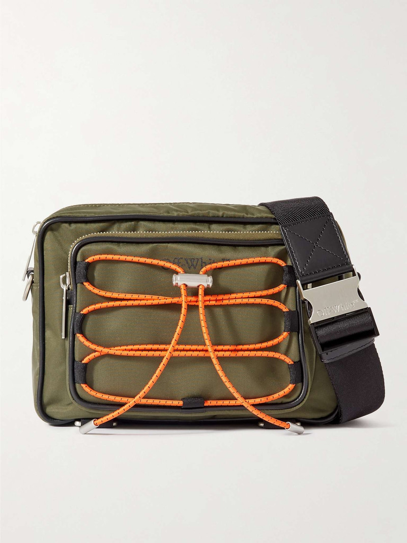 Courrier Logo-Print Leather-Trimmed Shell Messenger Bag 1