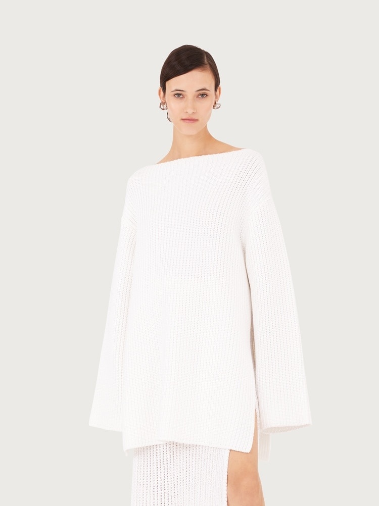 RELAXED FIT BOAT NECK SWEATER - 2