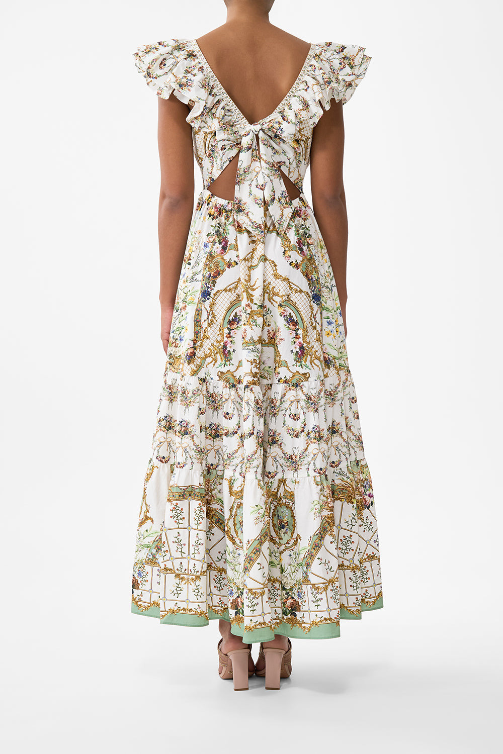 TIERED DRESS WITH NECK FRILL - 3