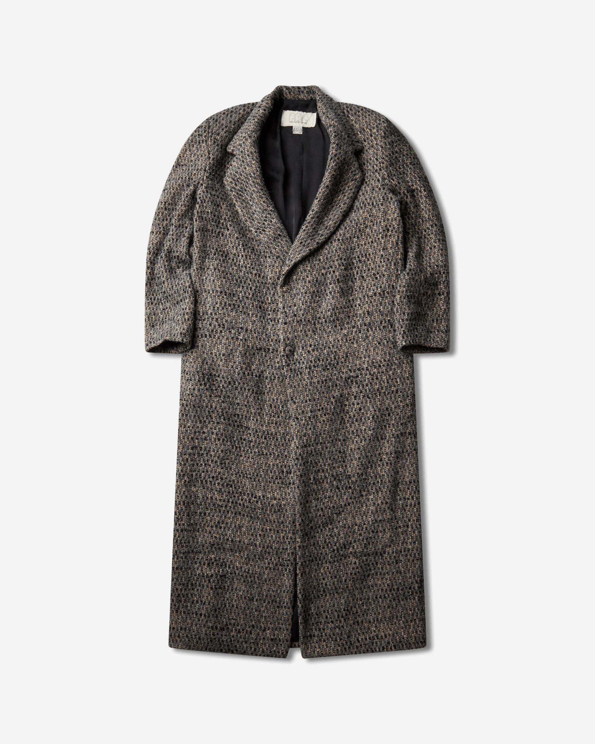 Textured Wool Overcoat Grey - 1