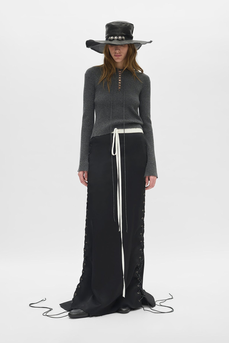 Fanja Cropped Laced Up Serafino Sweater 4