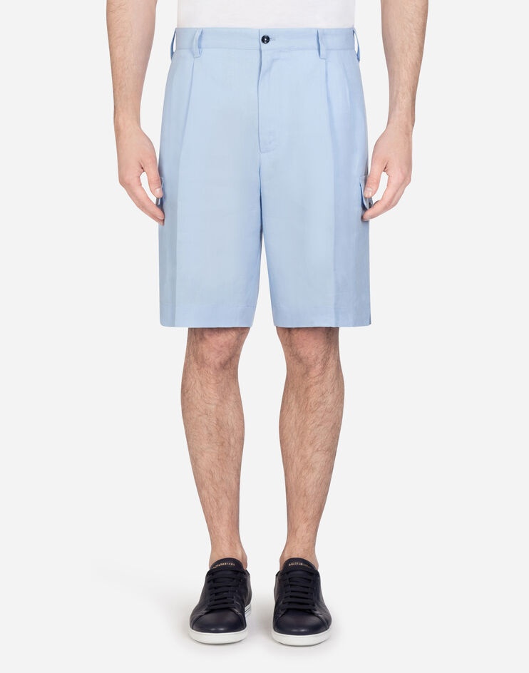 Bermuda cargo shorts in linen - 1