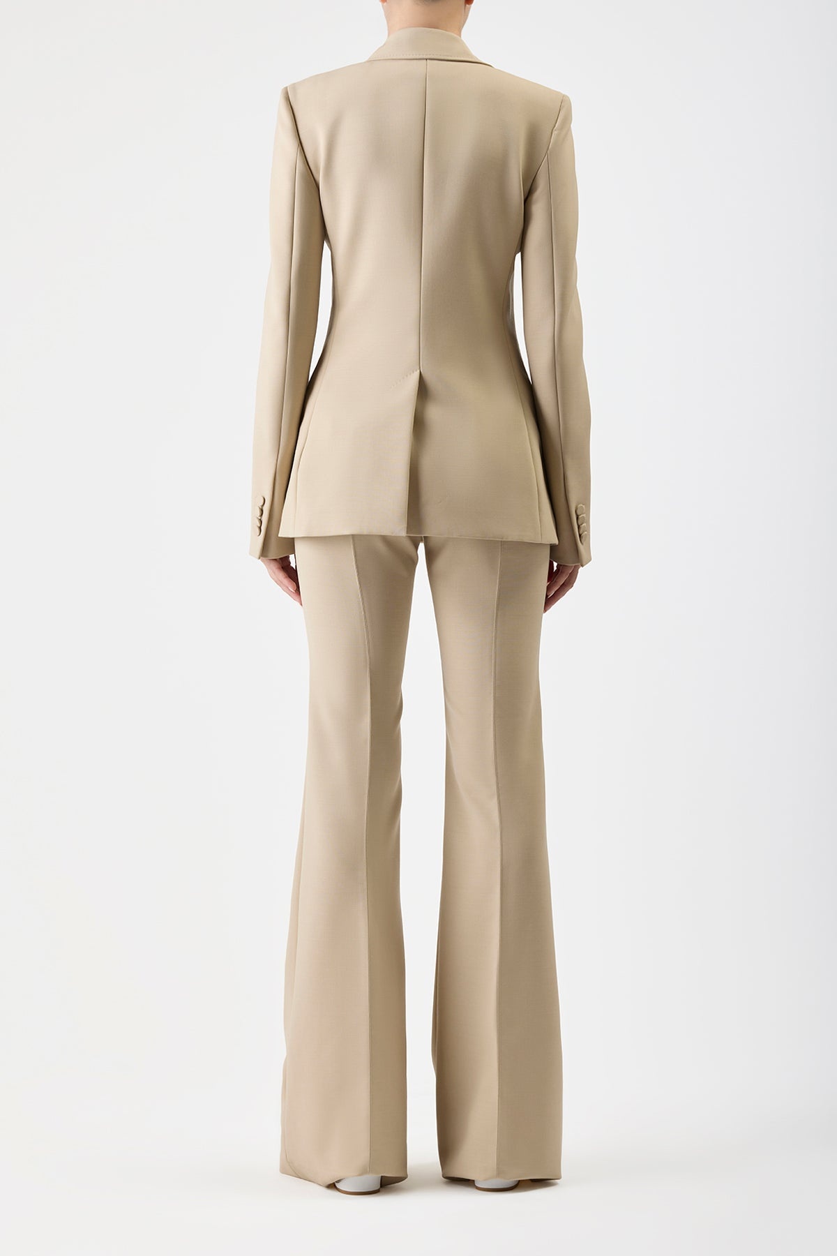 Leiva Blazer in Khaki Wool - 4